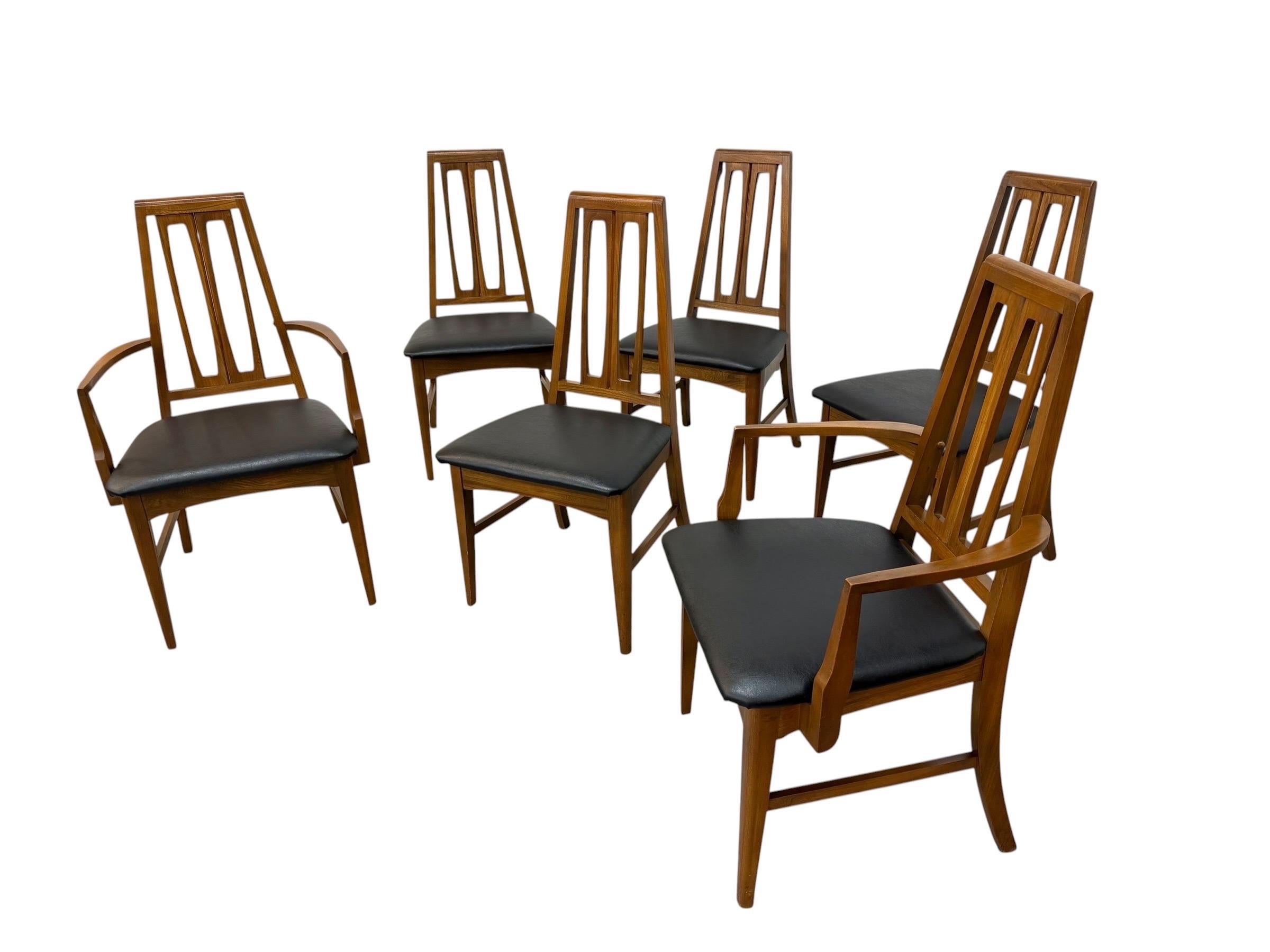 Mid-Century Modern Young MFG CO. Walnut Dining Chairs - Set of 6 - Restored! - Image 3