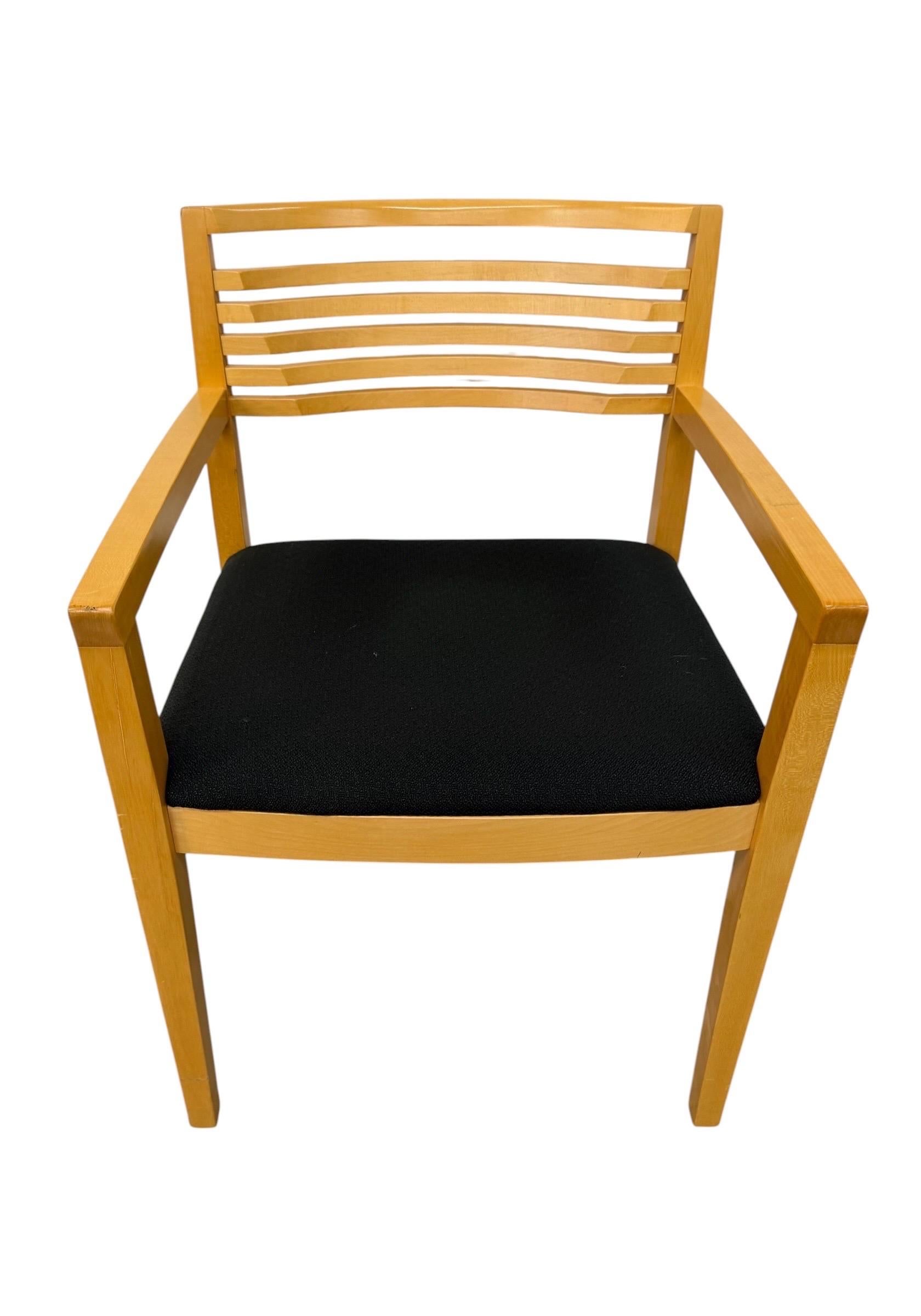 Vintage 1990's Knoll Solid Wood Arm Chairs - Set of 2 - Image 5