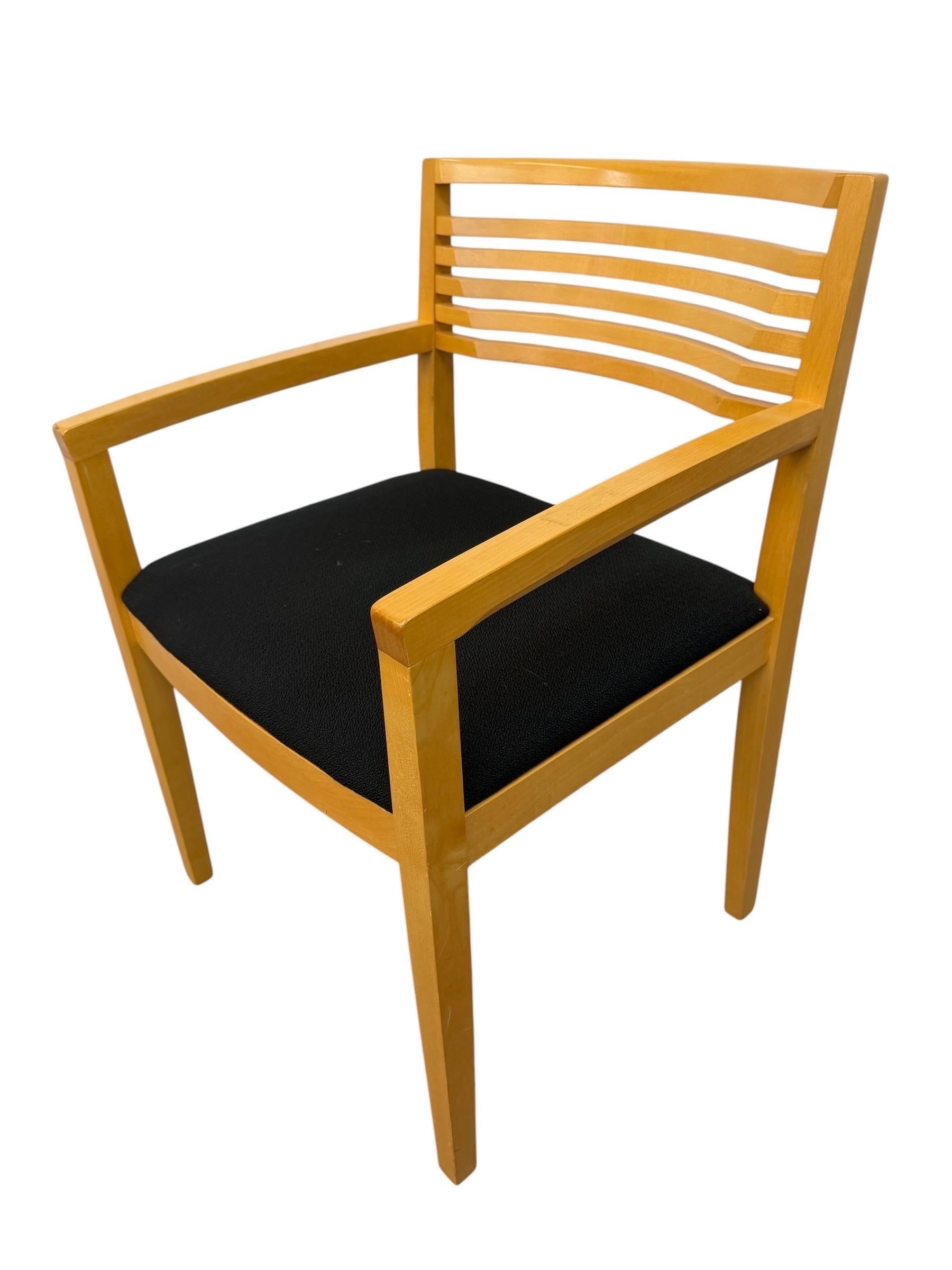 Vintage 1990's Knoll Solid Wood Arm Chairs - Set of 2 - Image 6