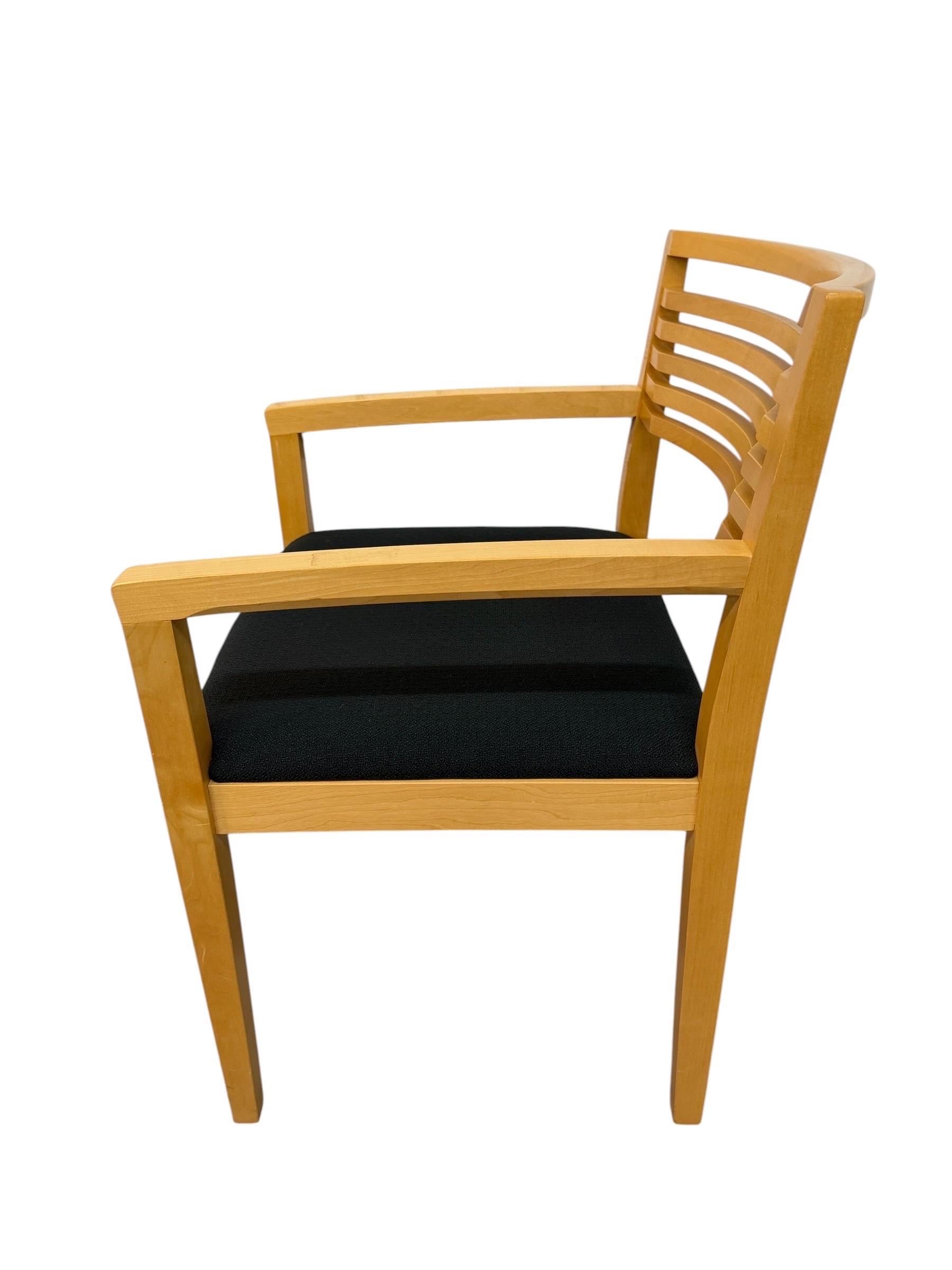 Vintage 1990's Knoll Solid Wood Arm Chairs - Set of 2 - Image 7