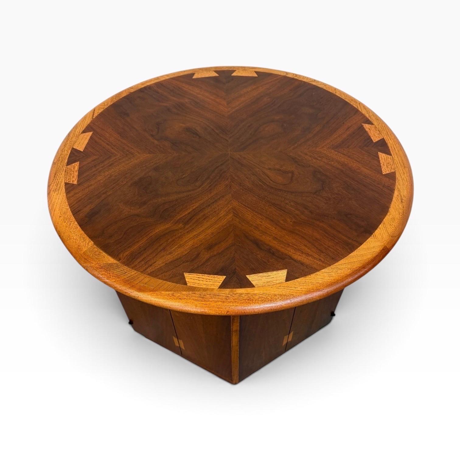 Mid-Century Modern Lane Acclaim Round Walnut Side Tables - Set of 2 - Refinished - Image 5