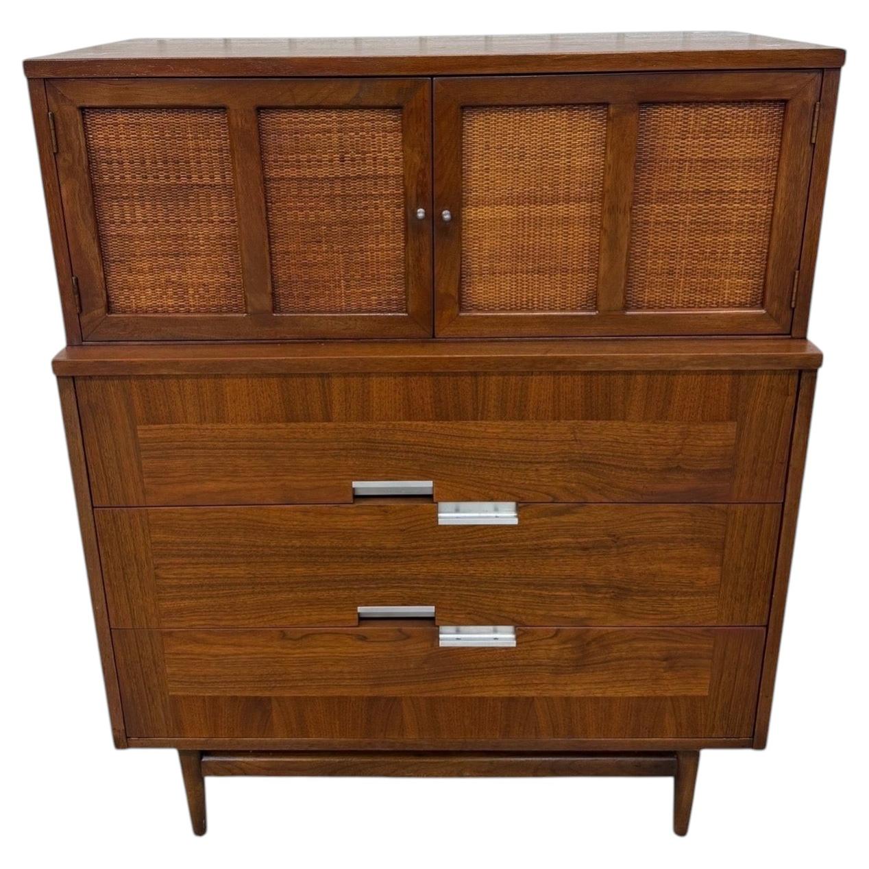 Mid-Century Modern American of Martinsville Accord Walnut High Chest