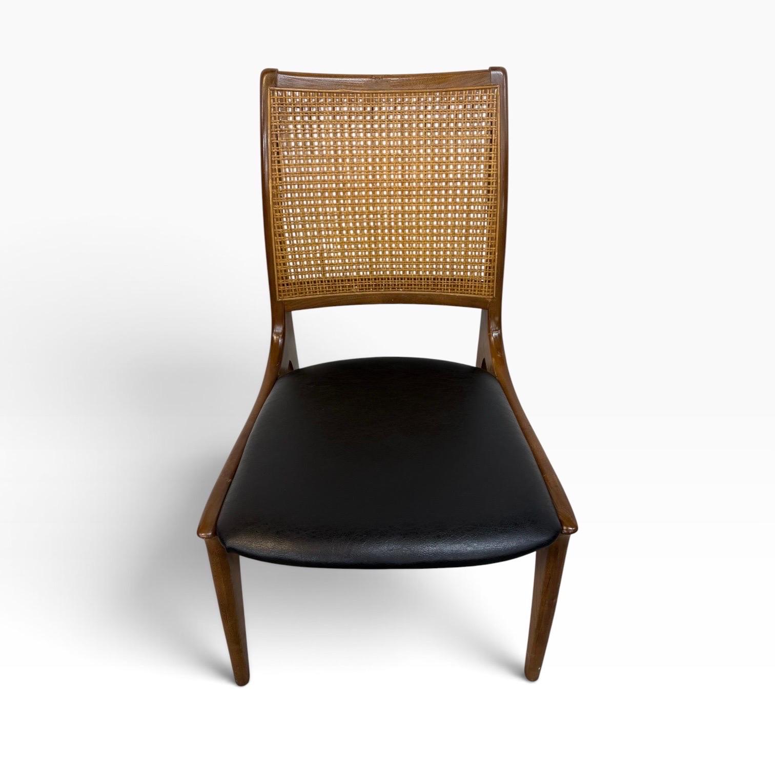 Mid-Century Modern Cane Back Walnut Dining Chairs - Set of 6 - Image 7