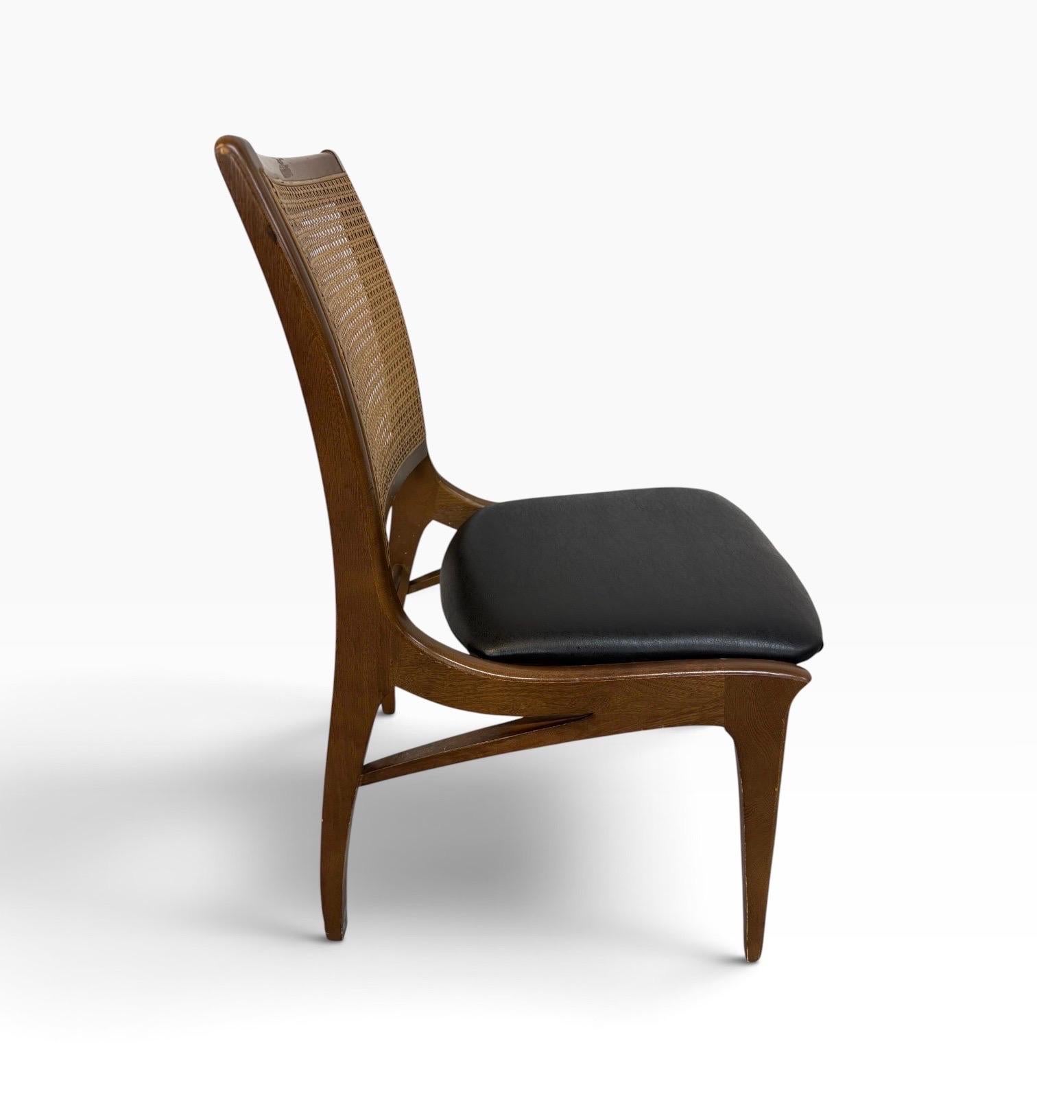 Mid-Century Modern Cane Back Walnut Dining Chairs - Set of 6 - Image 8