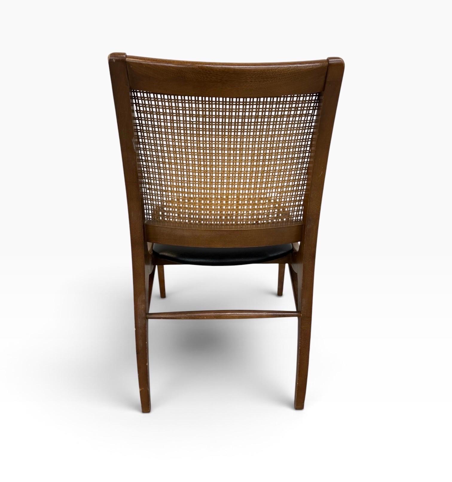 Mid-Century Modern Cane Back Walnut Dining Chairs - Set of 6 - Image 9