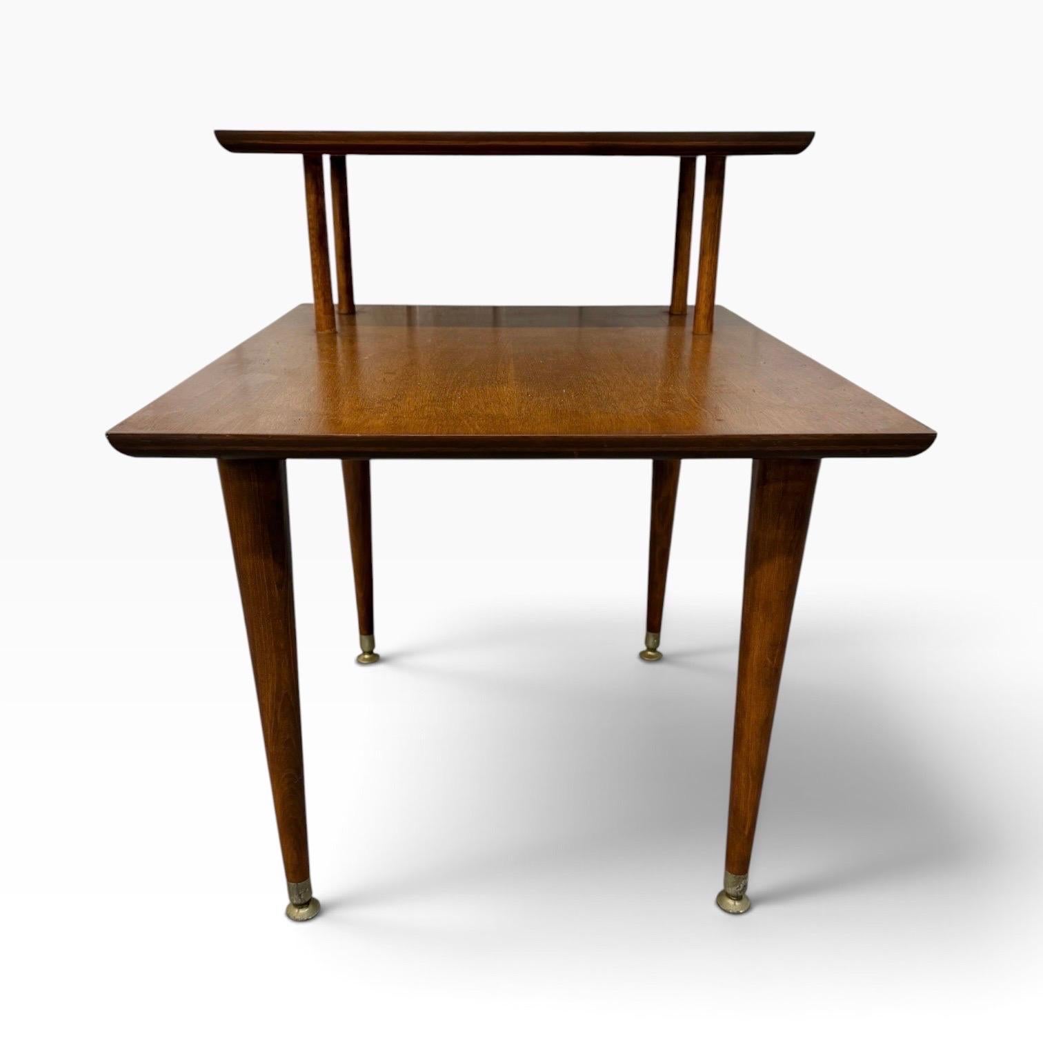 Mid-Century Modern Walnut Step Side Tables - Set of 2 - Image 5