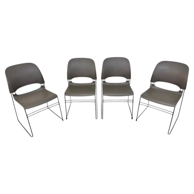 Modern Herman Miller Limerick Stacking Chairs – Set of 4