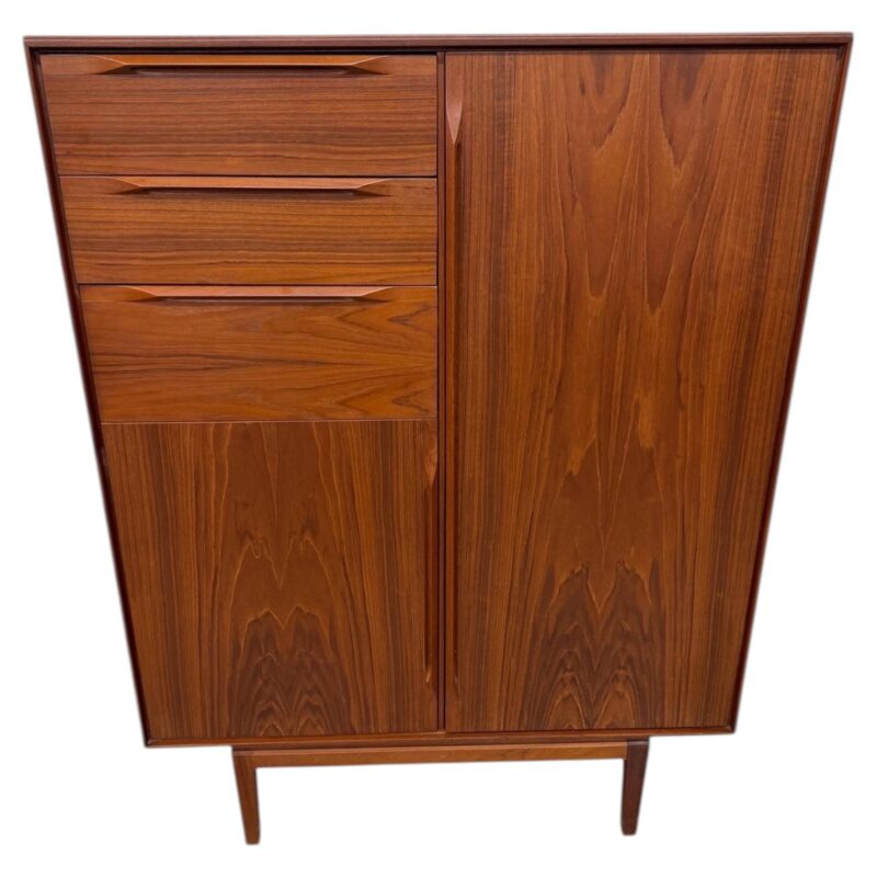 Mid-Century Danish Modern Fredericia Teak Gentleman’s Wardrobe High Chest