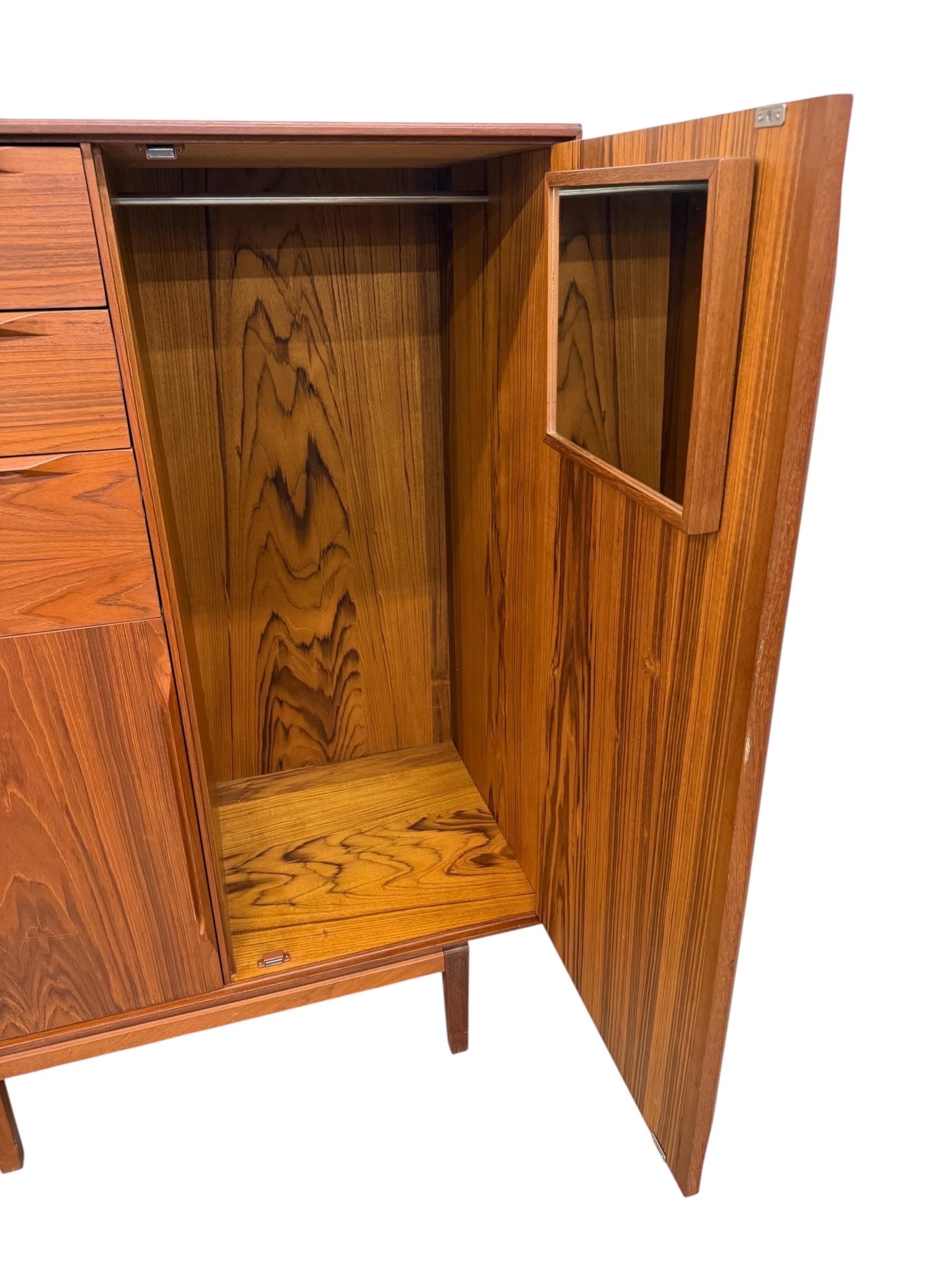 Mid-Century Danish Modern Fredericia Teak Gentleman's Wardrobe High Chest - Image 9