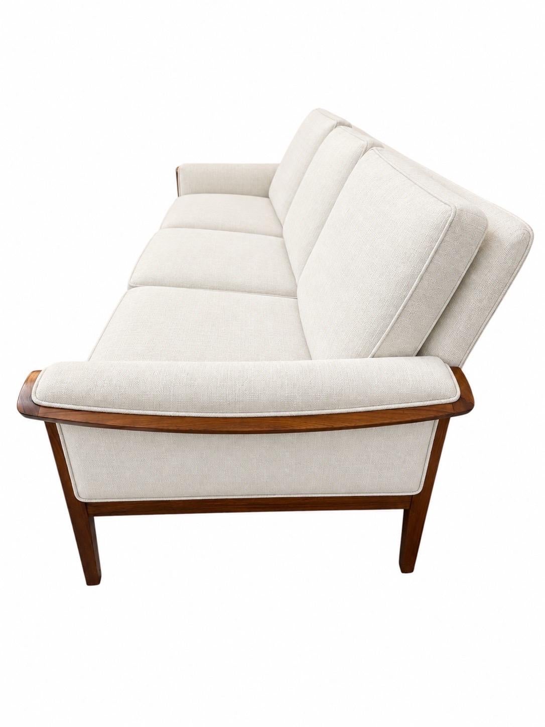 Mid-Century Danish Modern Rosewood Upholstered Sofa - Image 7