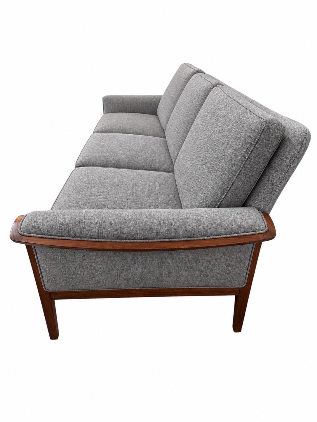 Mid-Century Danish Modern Rosewood Upholstered Sofa - Image 8