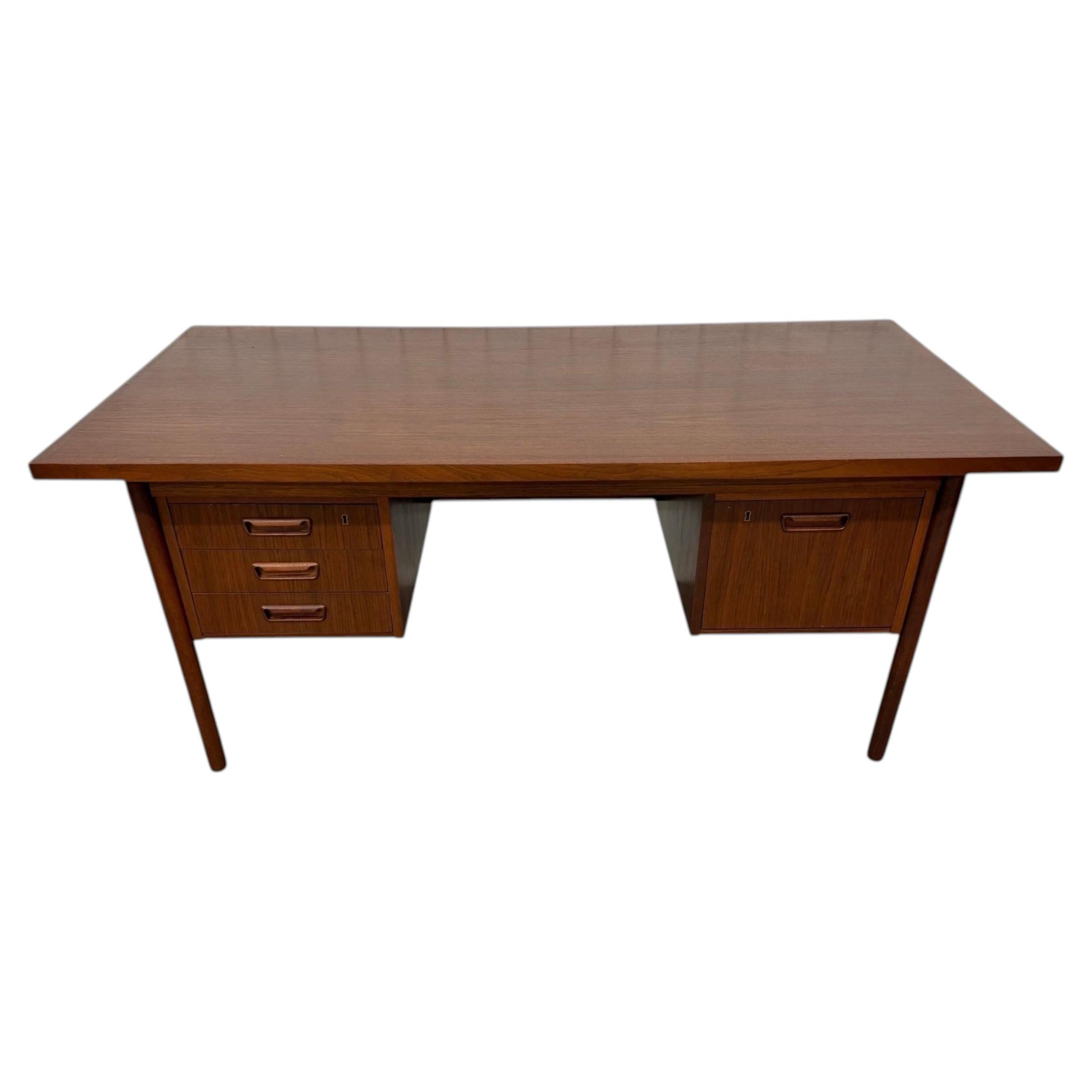 Mid-Century Danish Modern Teak Executive's Desk - Refinished!