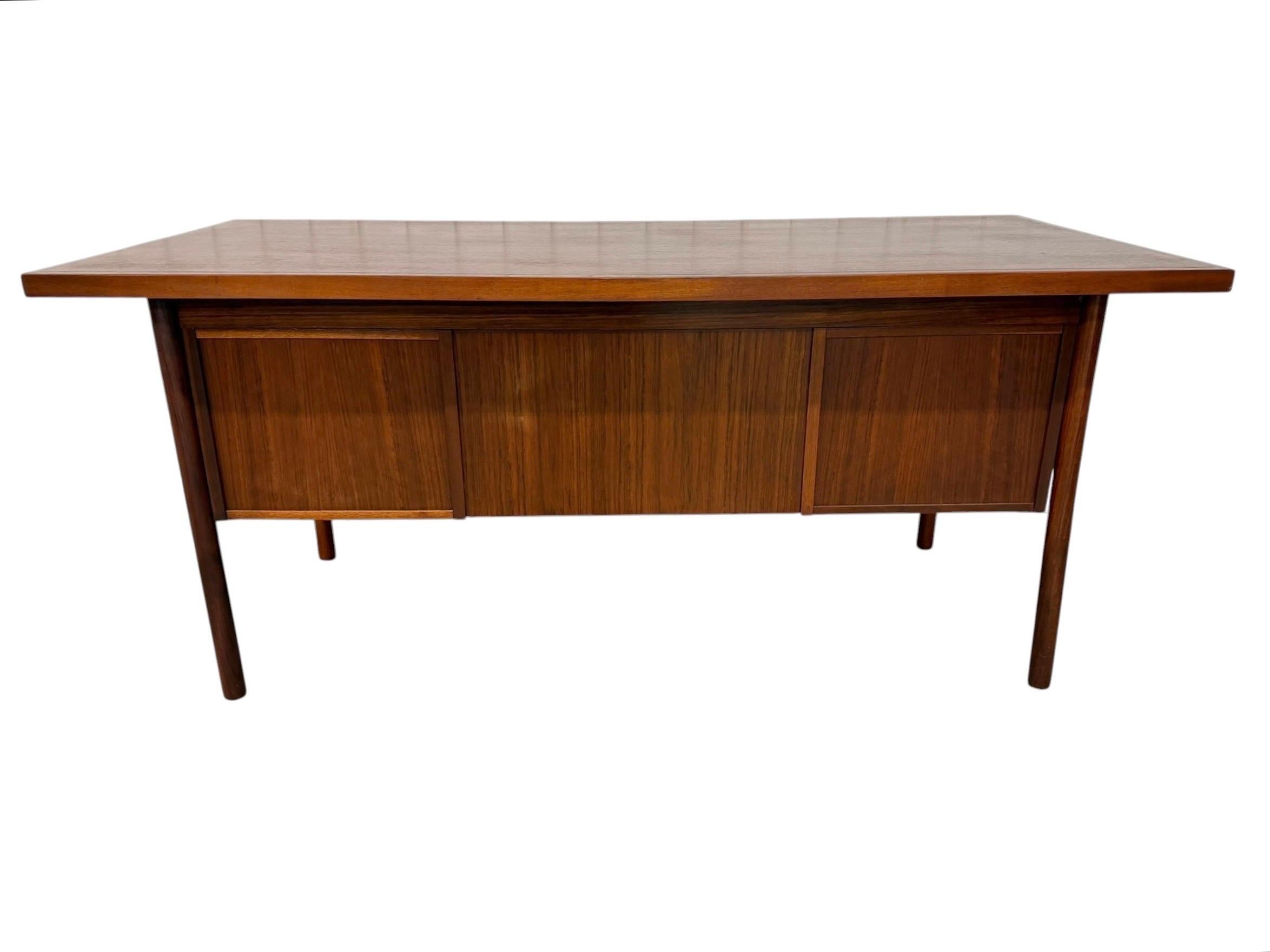 Mid-Century Danish Modern Teak Executive's Desk - Refinished! - Image 13