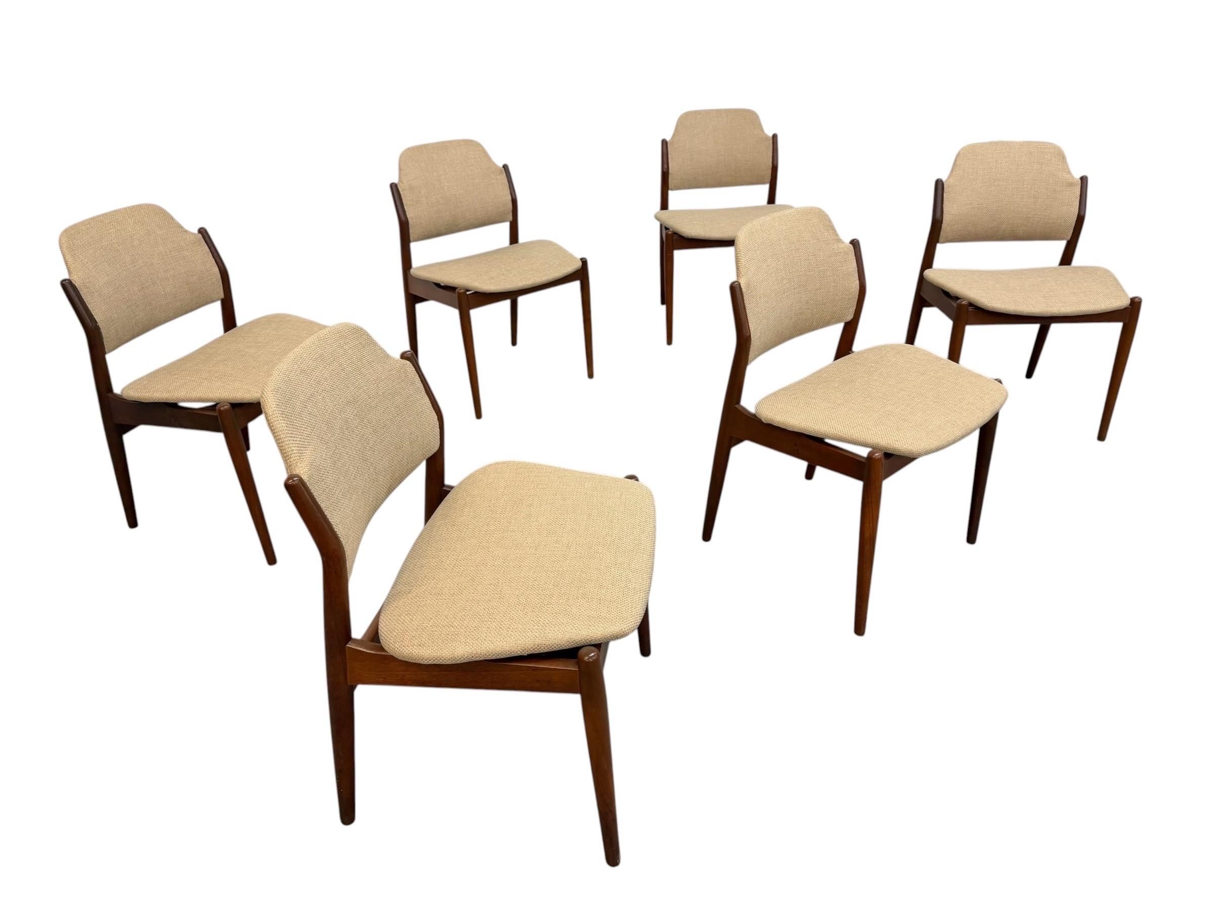 Mid-Century Danish Modern Arne Vodder 62S Teak Dining Chairs - Set of 6 - Image 2