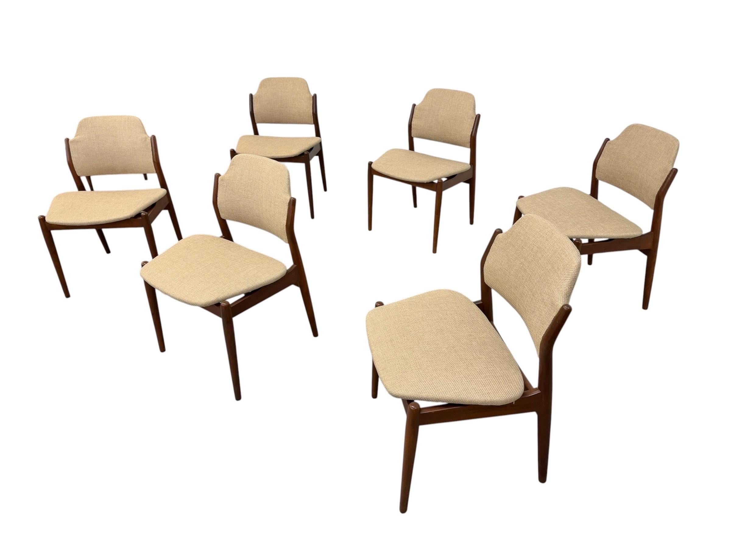 Mid-Century Danish Modern Arne Vodder 62S Teak Dining Chairs - Set of 6 - Image 3