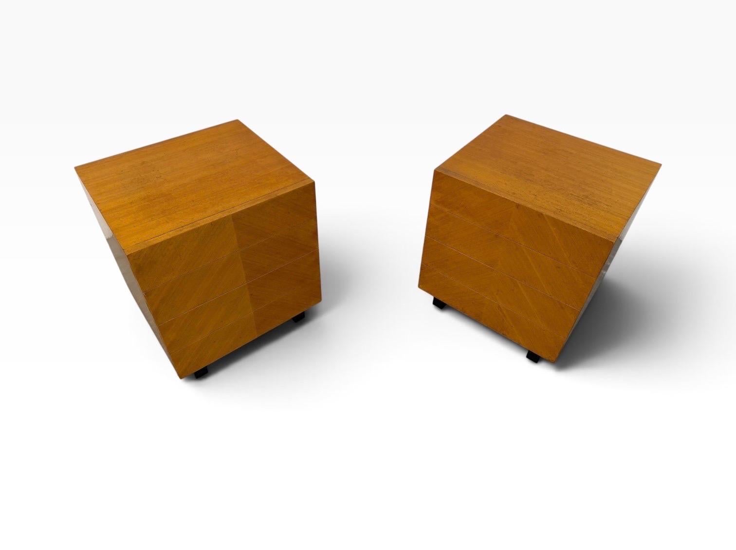 Mid-Century Modern Art Deco Style 4-Drawer Nightstands - Set of 2 - Image 5
