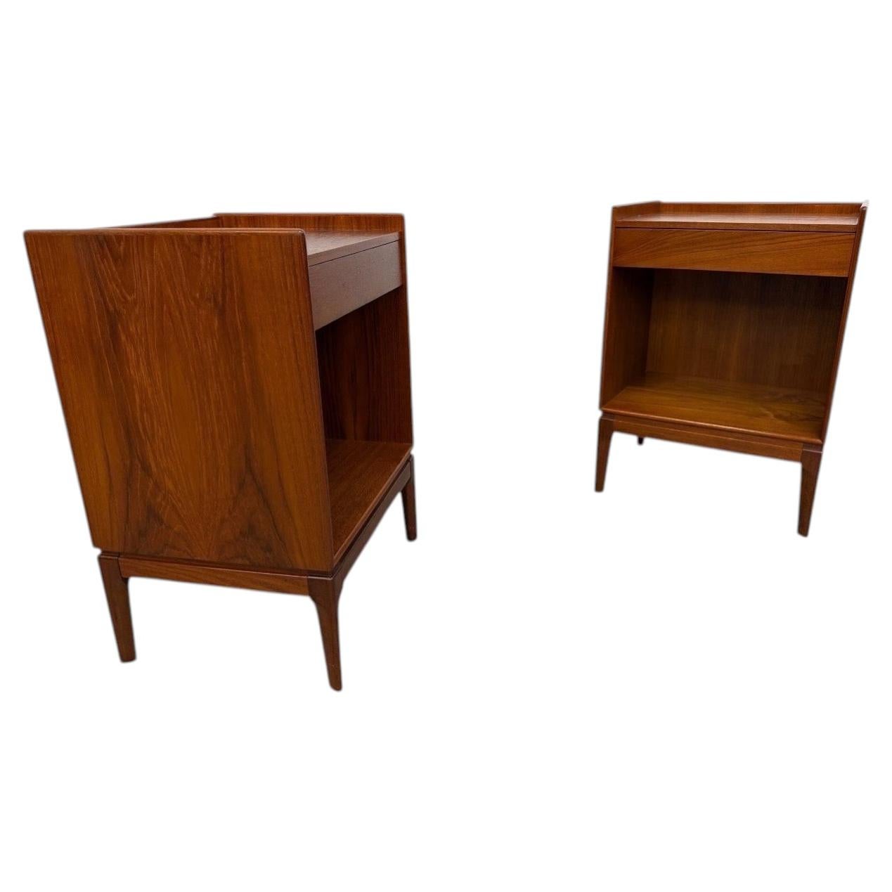 Mid-Century Danish Modern Søborg Møbelfabrik Teak Nightstands - Set of 2