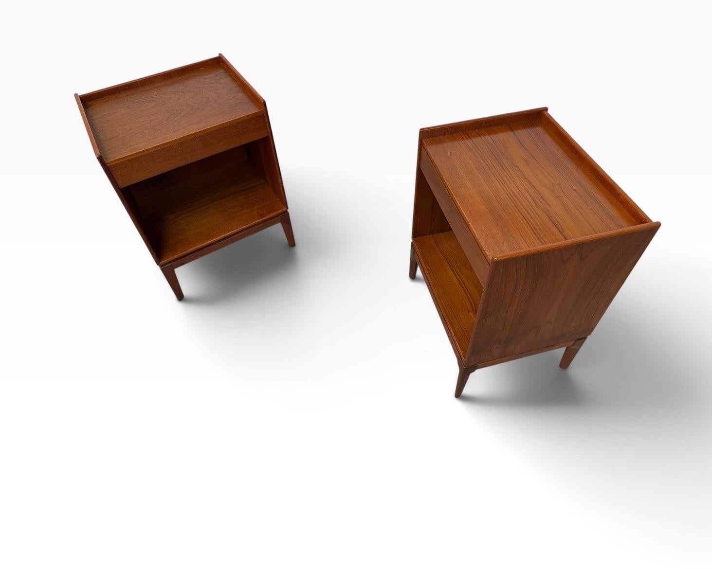 Mid-Century Danish Modern Søborg Møbelfabrik Teak Nightstands - Set of 2 - Image 6