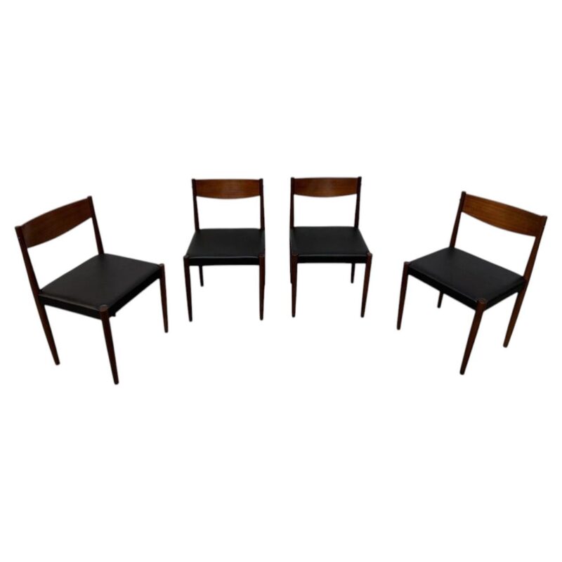 Mid-Century Danish Modern Teak Dining Chairs – Set of 4 – Reupholstered!