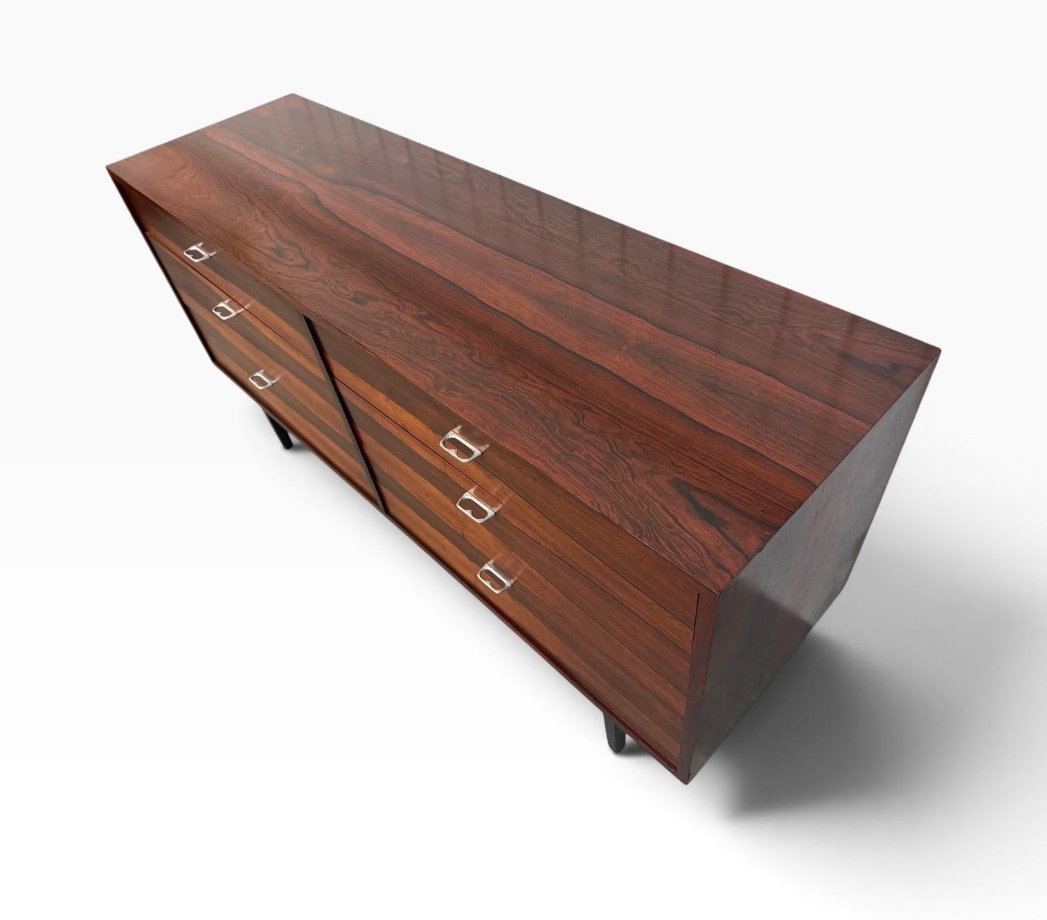 Mid-Century Danish Modern Rosewood Dresser - Refinished! - Image 5