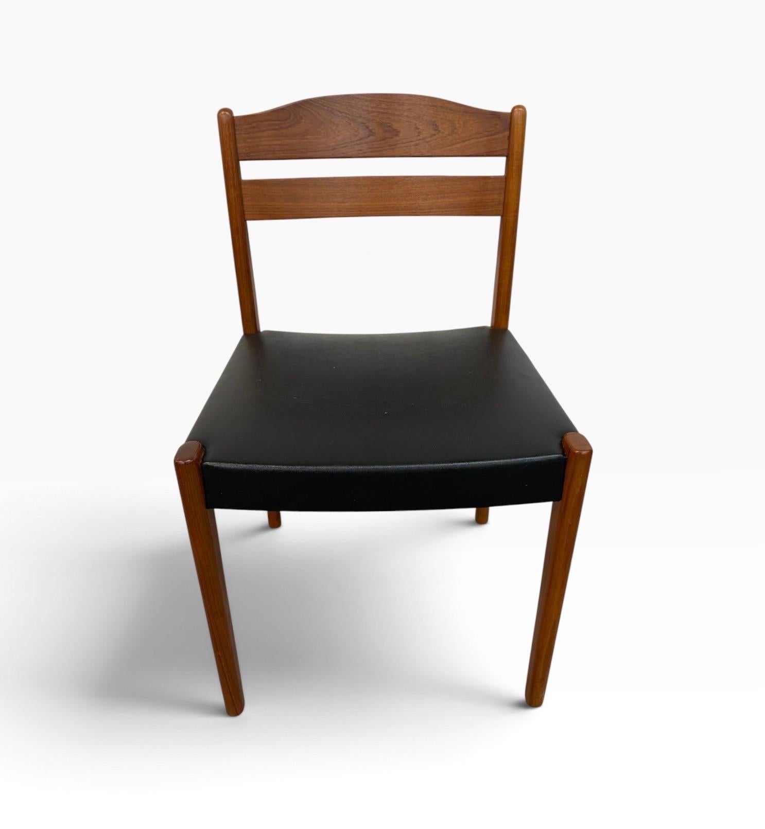 Mid-Century Danish Modern Teak Dining Chairs - Set of 6 - Image 4