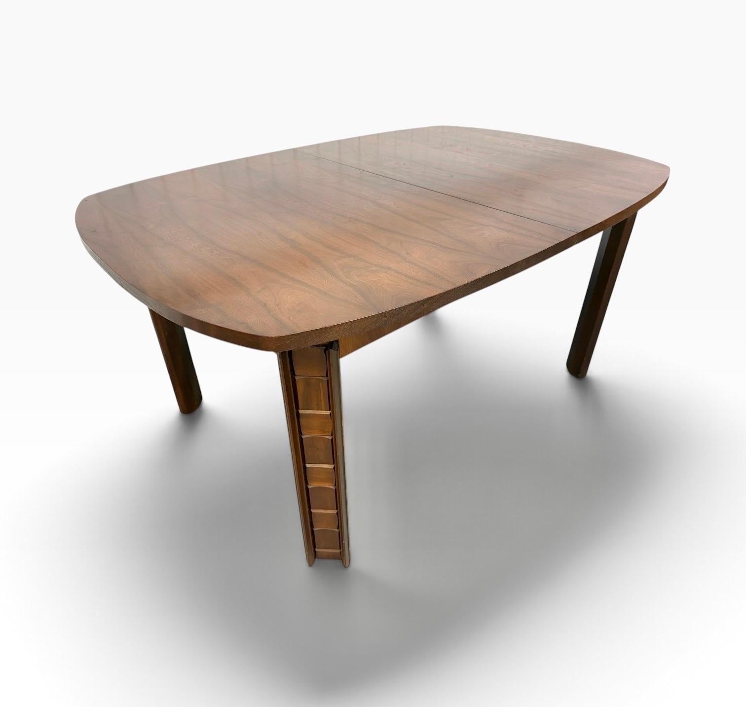 Mid-Century Modern Brutalist Walnut Dining Table - Image 2