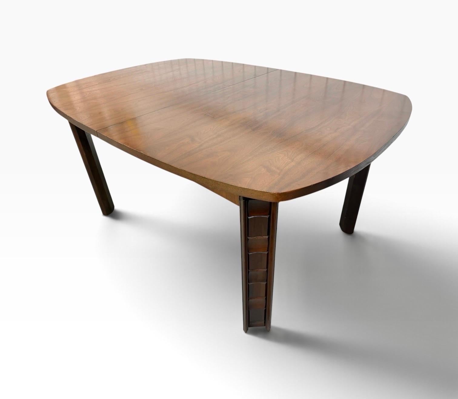 Mid-Century Modern Brutalist Walnut Dining Table - Image 3
