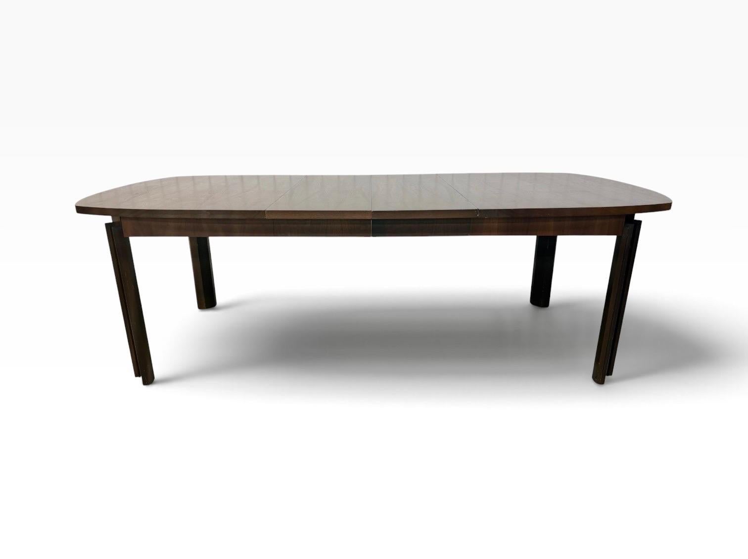 Mid-Century Modern Brutalist Walnut Dining Table - Image 6