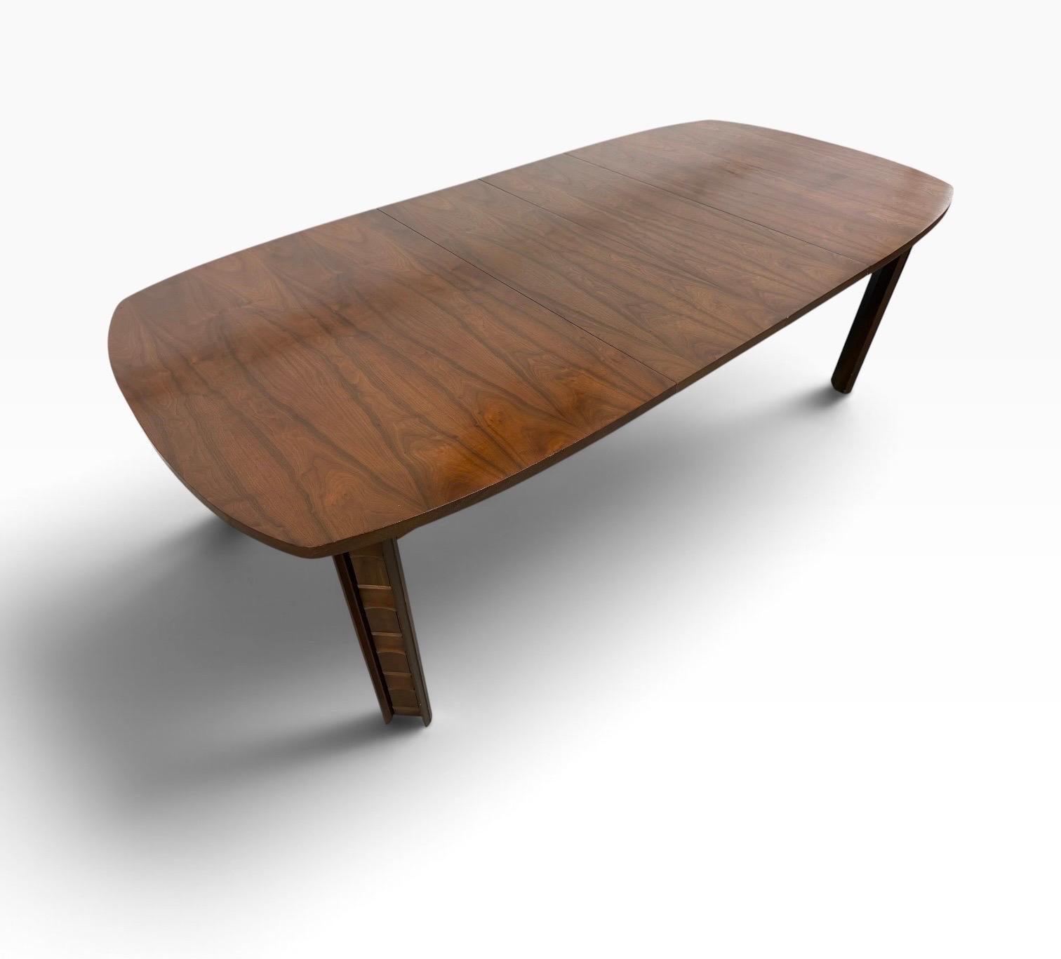 Mid-Century Modern Brutalist Walnut Dining Table - Image 8