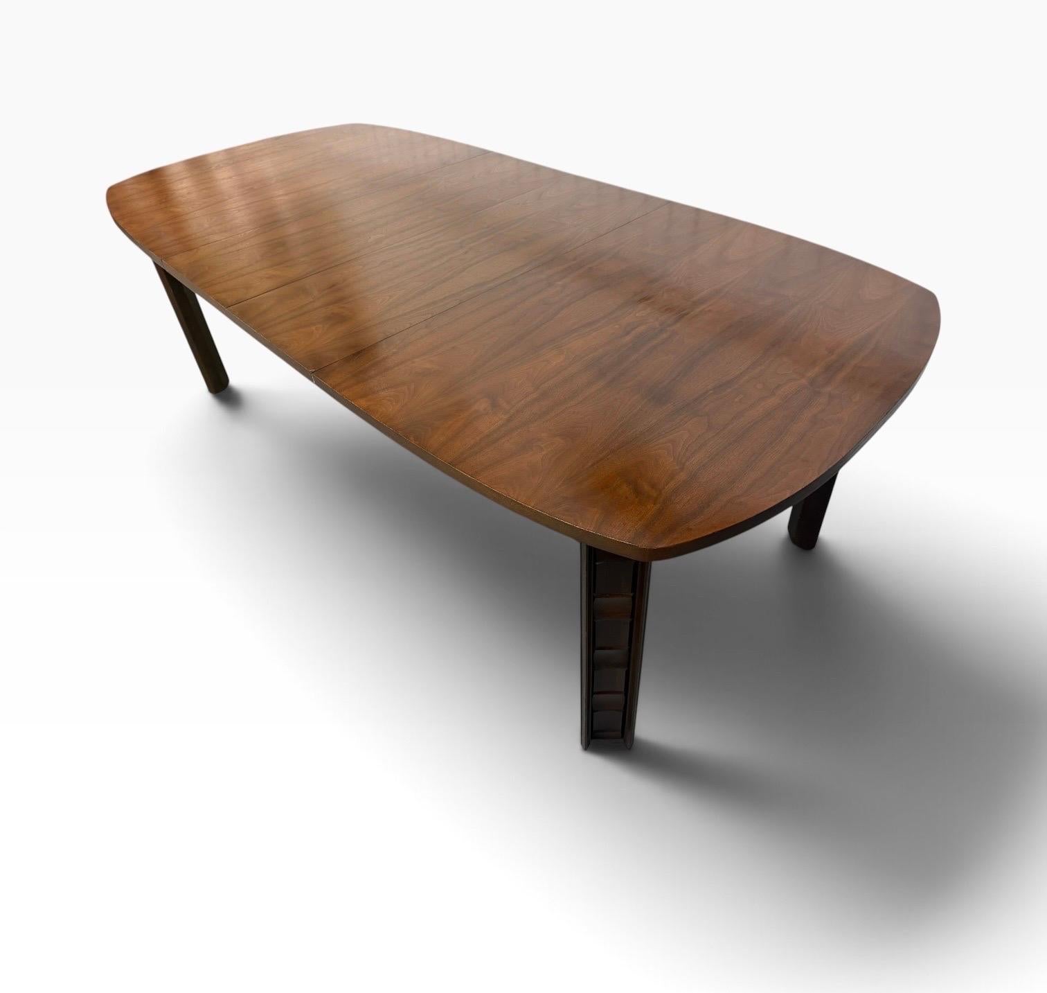 Mid-Century Modern Brutalist Walnut Dining Table - Image 9