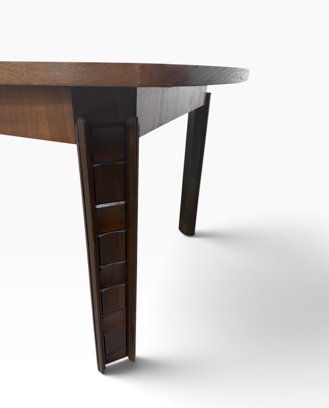 Mid-Century Modern Brutalist Walnut Dining Table - Image 10
