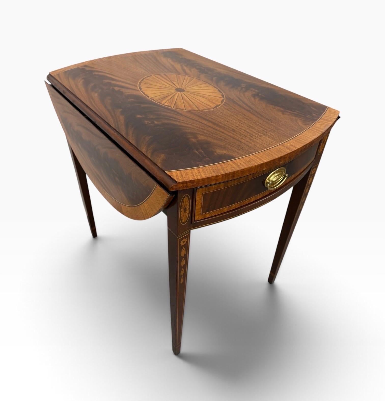 Vintage Council Craftsman Mahogany Pembroke Side Table - Refinished! - Image 3