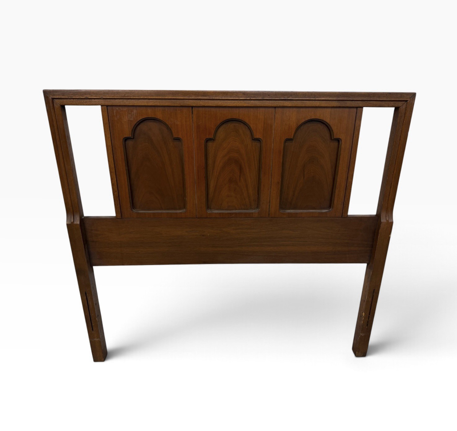 Mid-Century Modern Twin Size Walnut Headboard