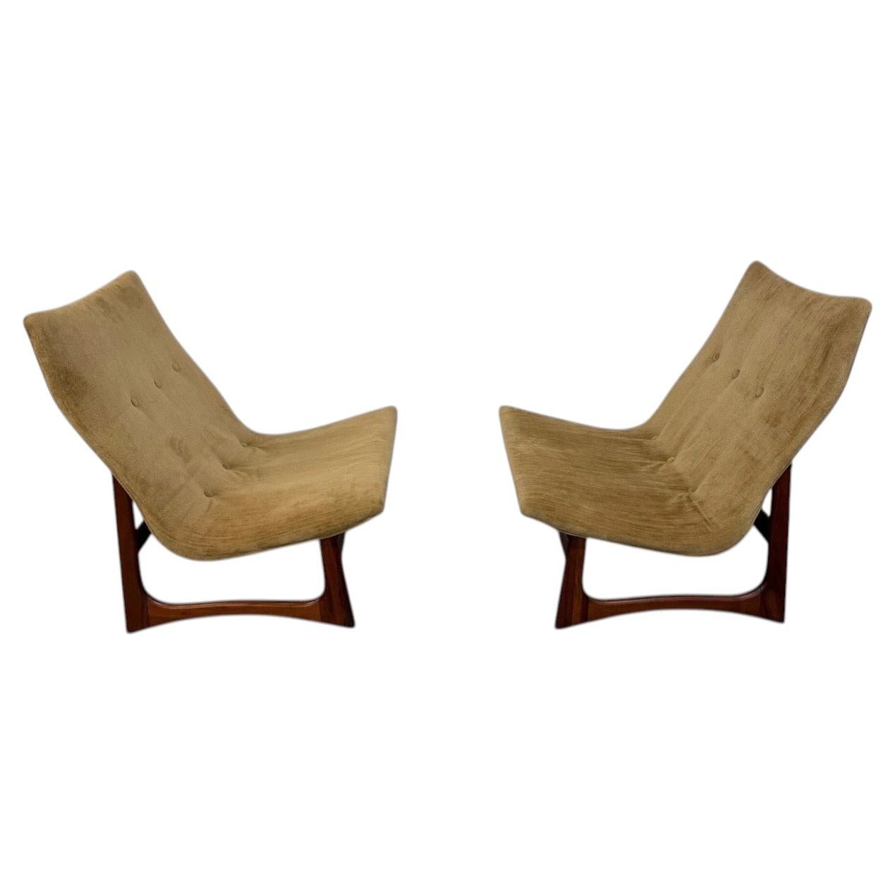 Mid-Century Modern Adrian Pearsall Oversized Slipper Chairs - Set of 2