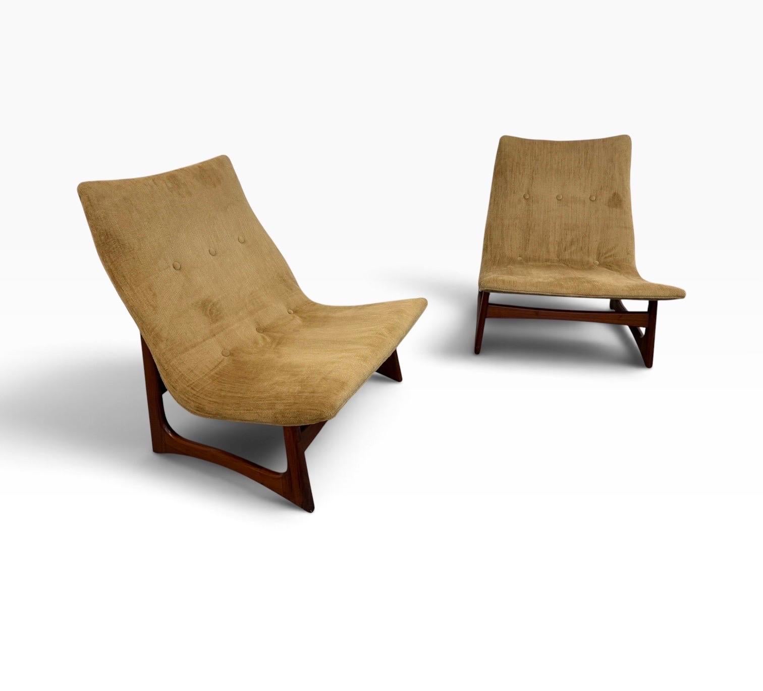 Mid-Century Modern Adrian Pearsall Oversized Slipper Chairs - Set of 2 - Image 2