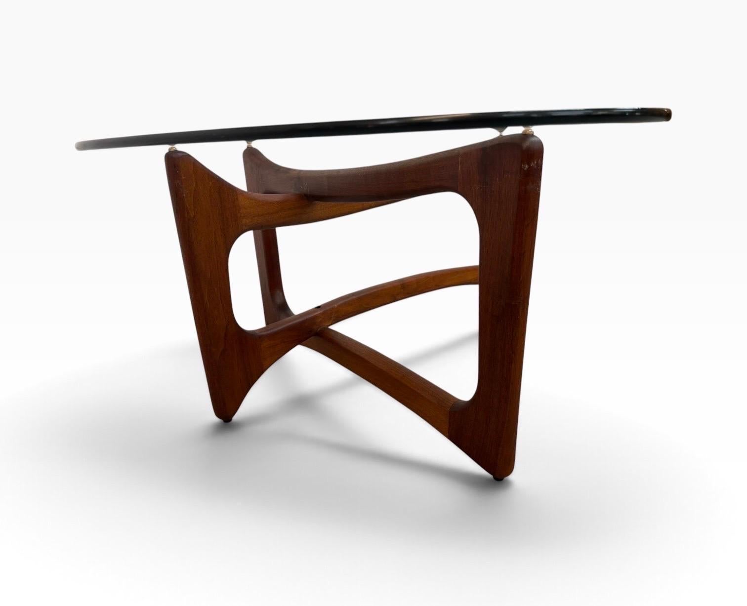 Mid-Century Modern Adrian Pearsall Glass Top Walnut Coffee Table - Image 3