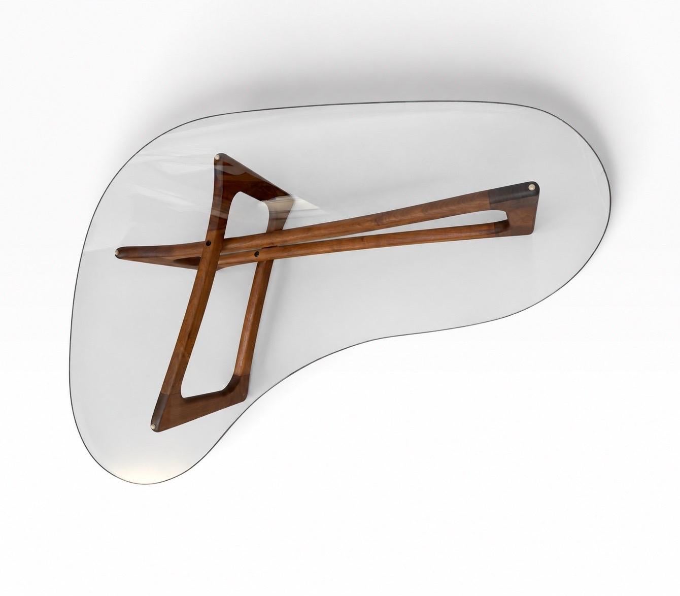 Mid-Century Modern Adrian Pearsall Glass Top Walnut Coffee Table - Image 6