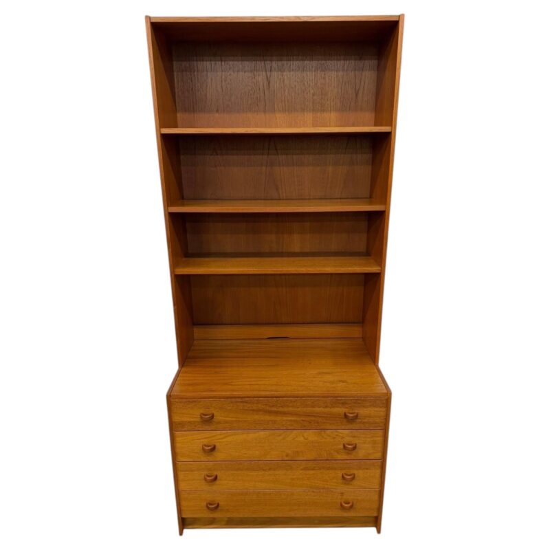 Vintage Danish Modern Domino Møbler 2-Piece Teak Bookcase