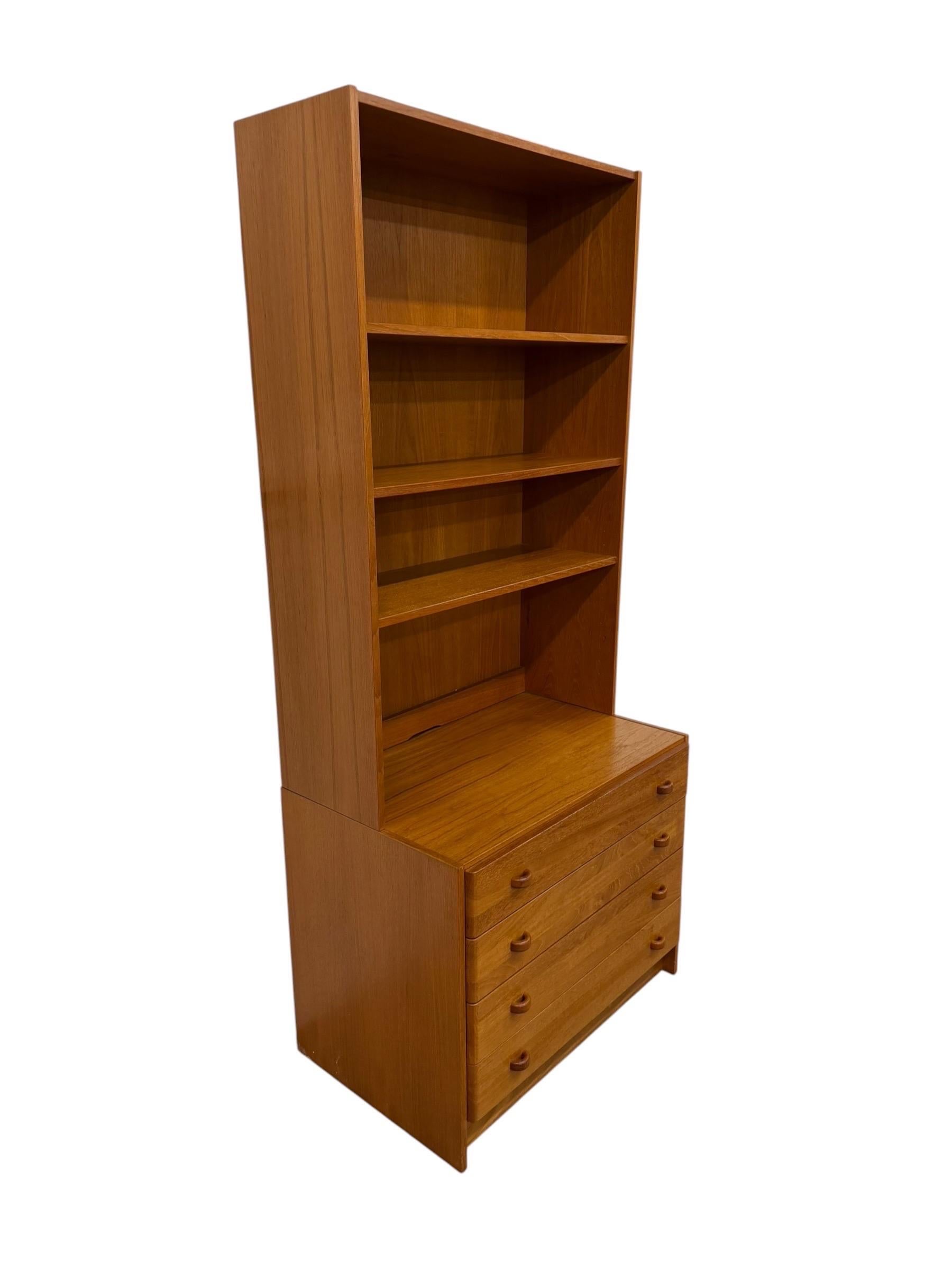 Vintage Danish Modern Domino Møbler 2-Piece Teak Bookcase - Image 2
