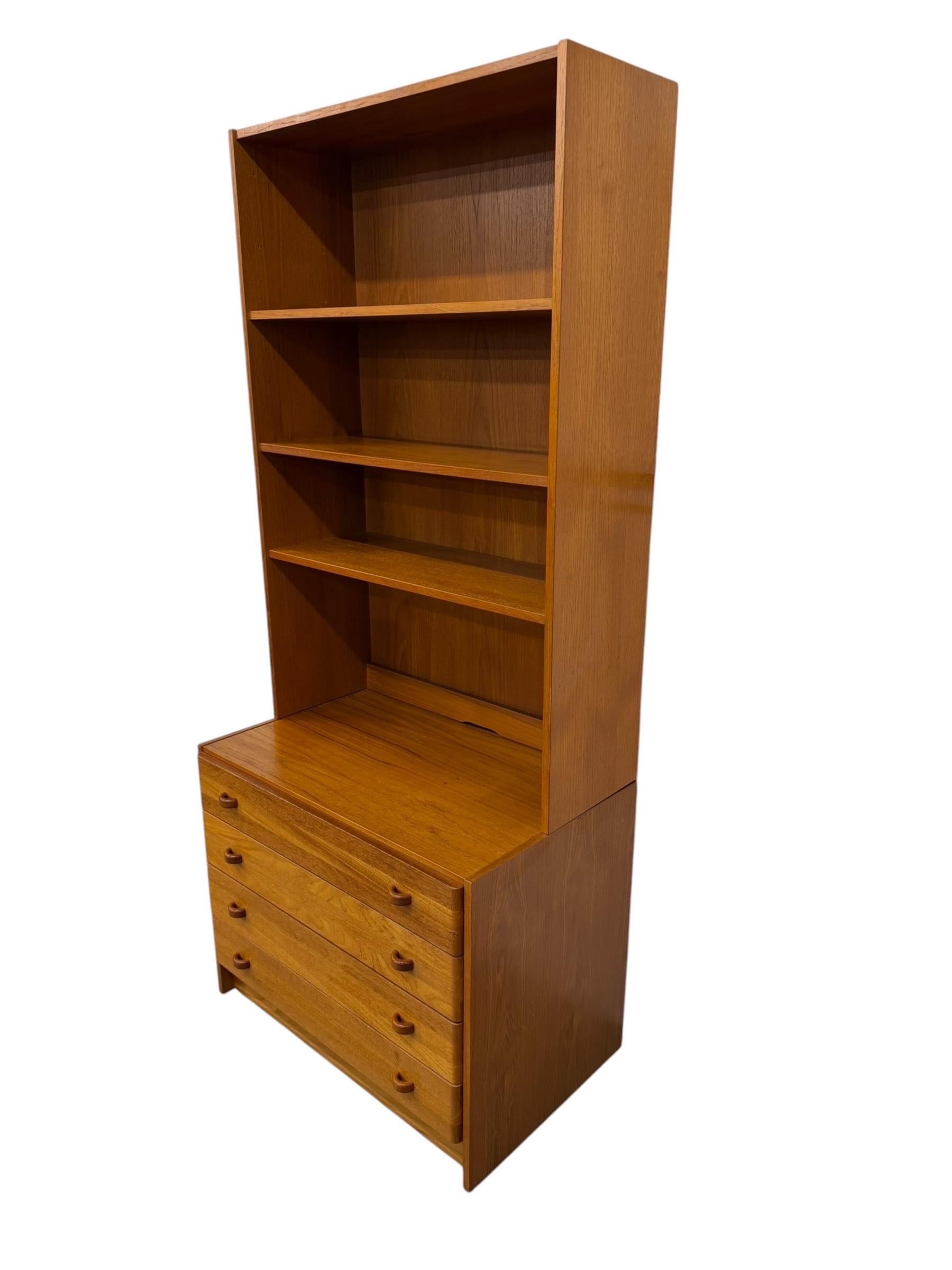 Vintage Danish Modern Domino Møbler 2-Piece Teak Bookcase - Image 3