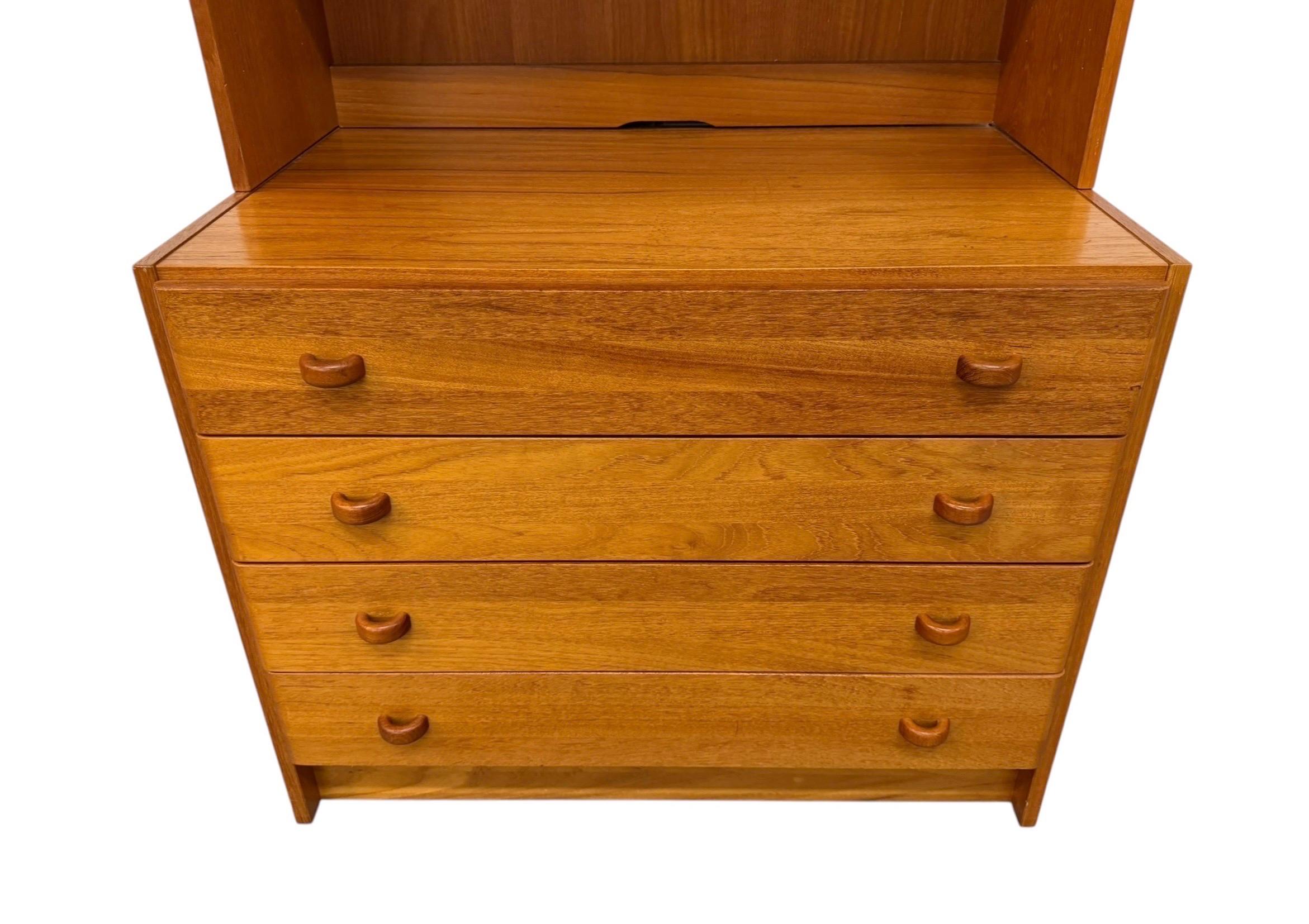 Vintage Danish Modern Domino Møbler 2-Piece Teak Bookcase - Image 4