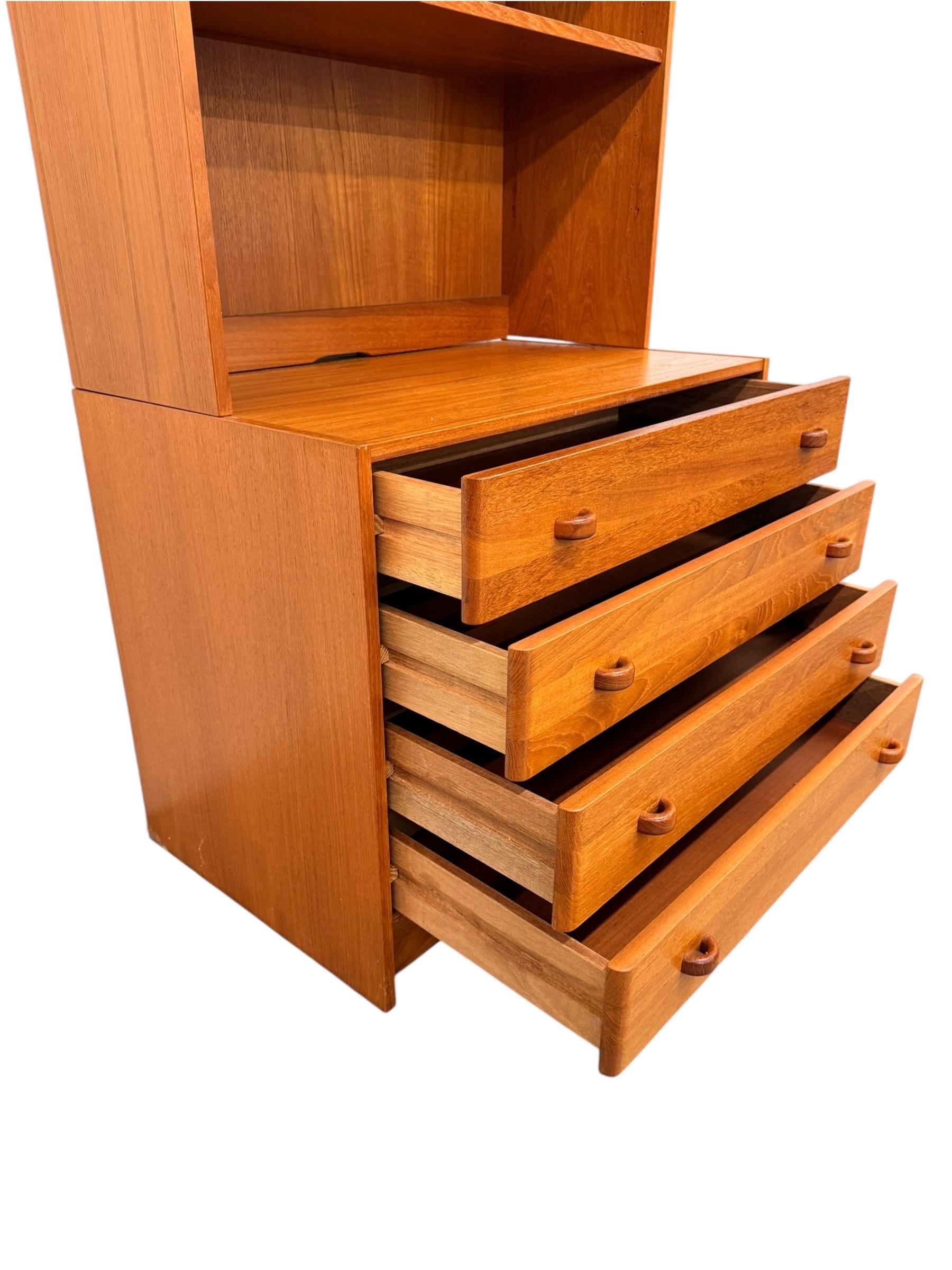 Vintage Danish Modern Domino Møbler 2-Piece Teak Bookcase - Image 5