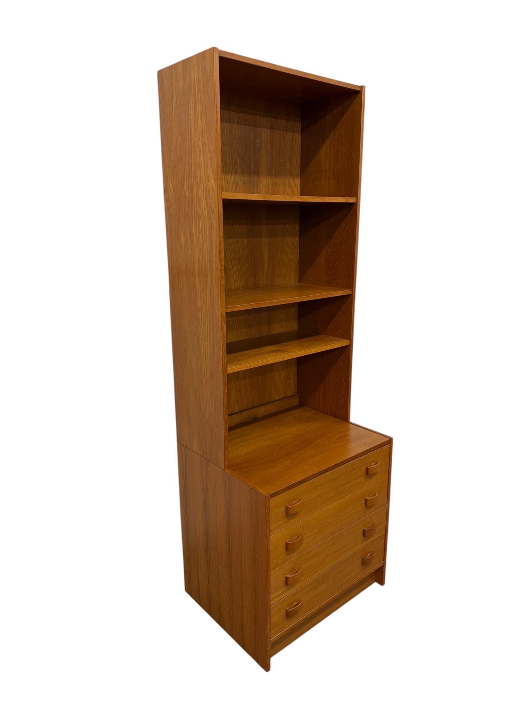 Vintage Danish Modern Domino Møbler 2-Piece Lingerie Bookcase - Image 2