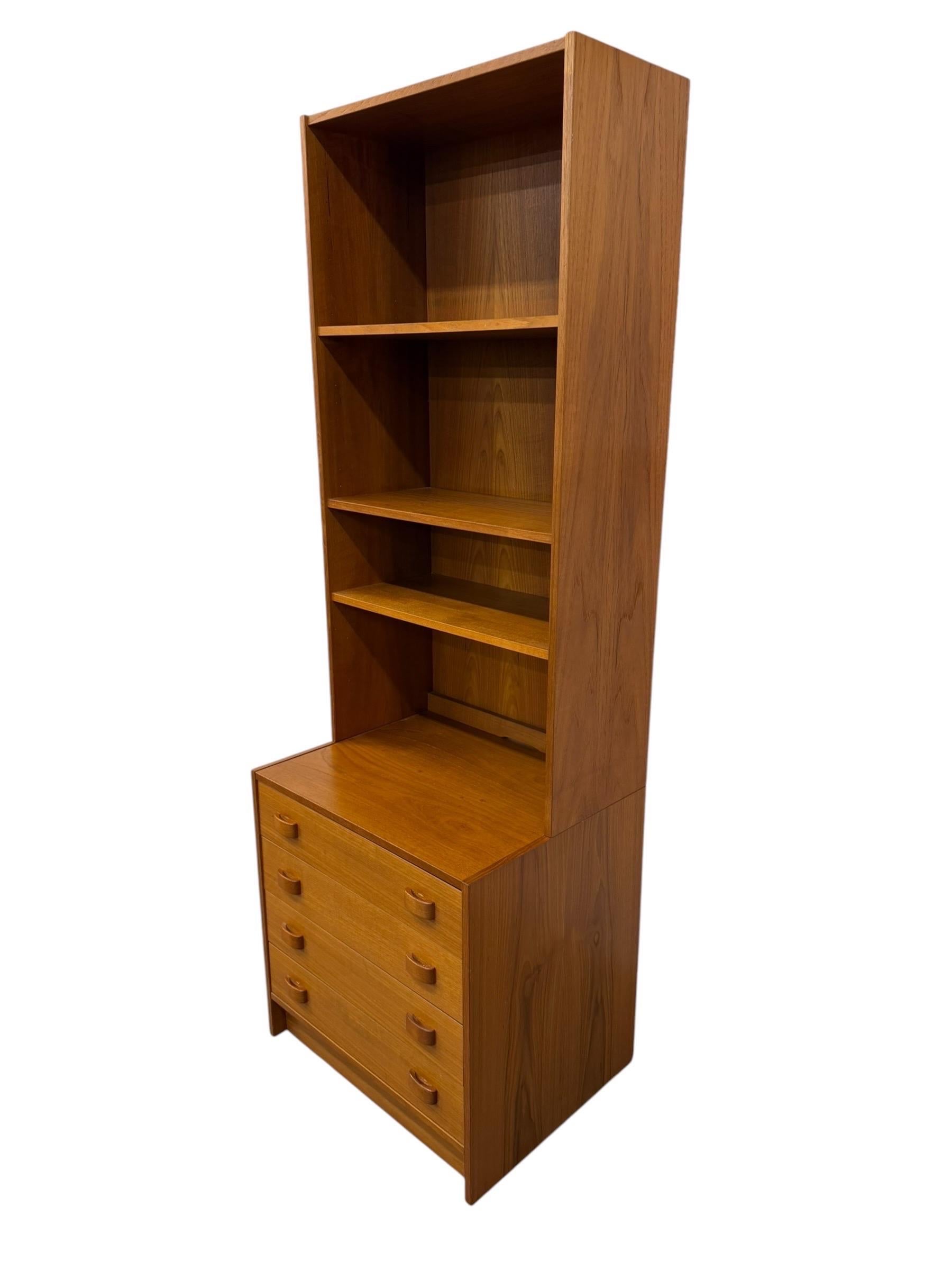 Vintage Danish Modern Domino Møbler 2-Piece Lingerie Bookcase - Image 3