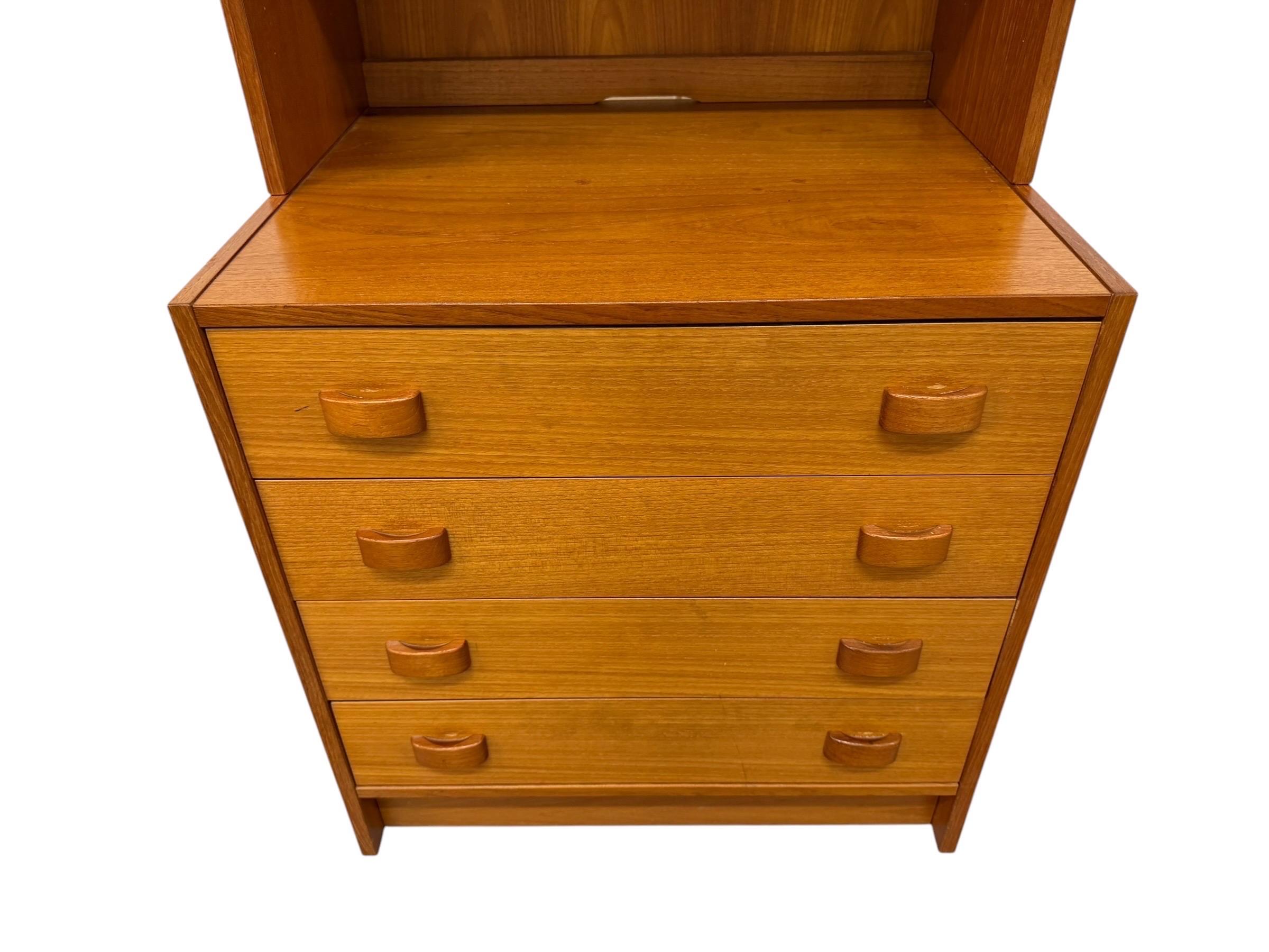 Vintage Danish Modern Domino Møbler 2-Piece Lingerie Bookcase - Image 4