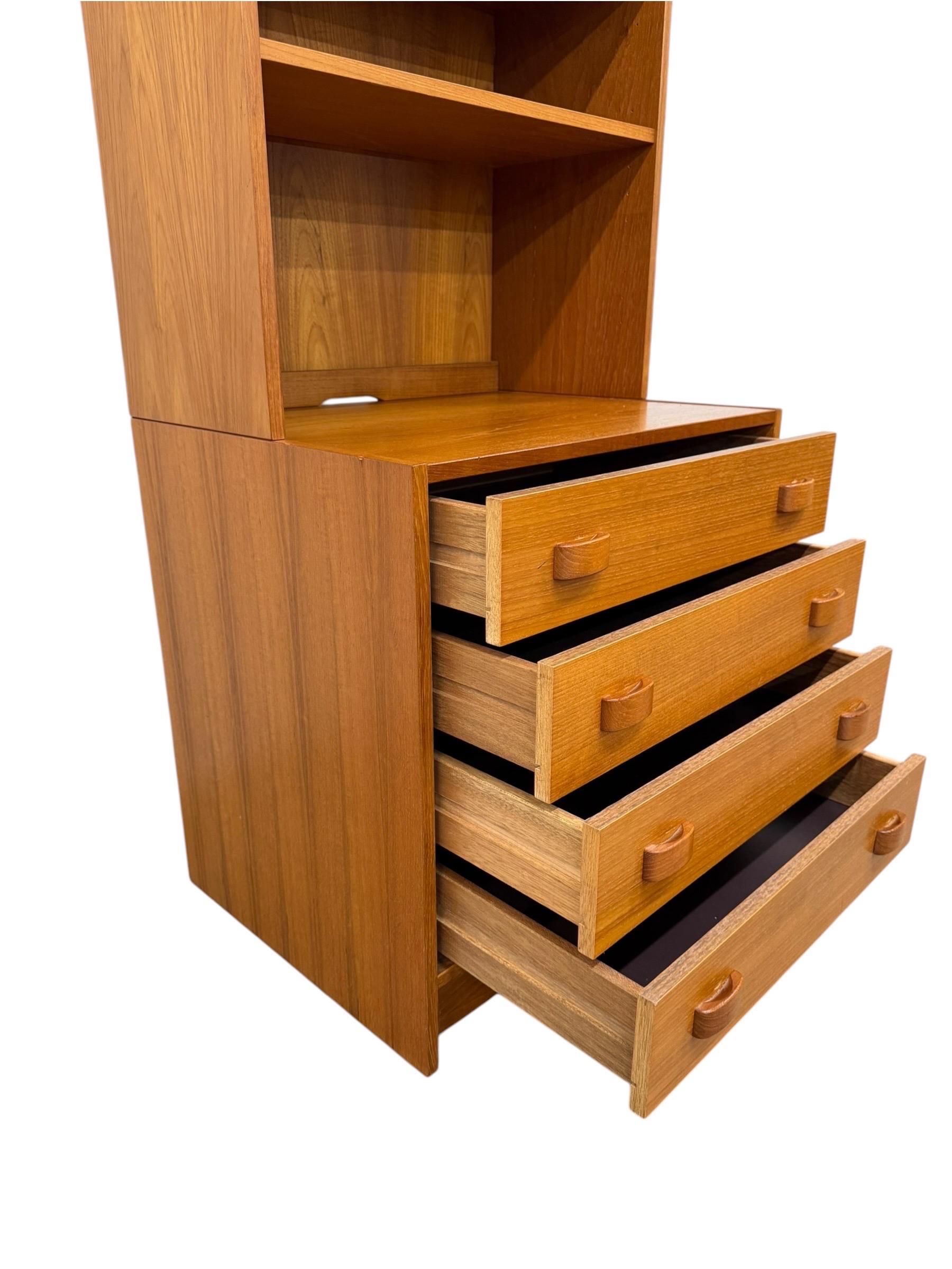 Vintage Danish Modern Domino Møbler 2-Piece Lingerie Bookcase - Image 5