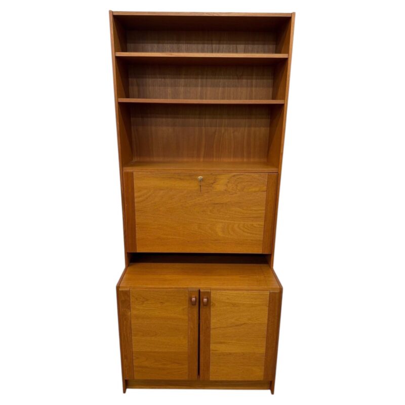 Vintage Danish Modern Domino Møbler 2-Piece Teak Bar Cabinet