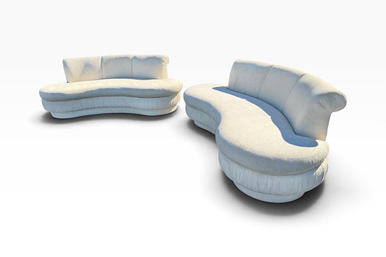 Postmodern Sculptural Curved Kidney Cloud Sofas – Pair of 2 - Image 3