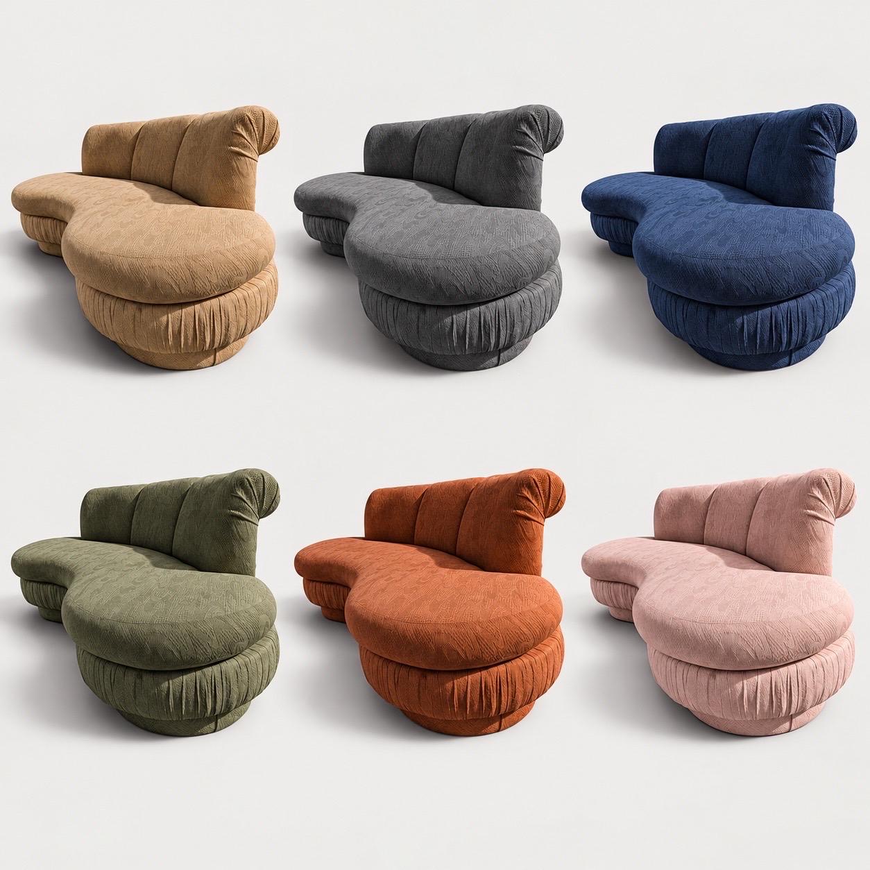 Postmodern Sculptural Curved Kidney Cloud Sofas – Pair of 2 - Image 11