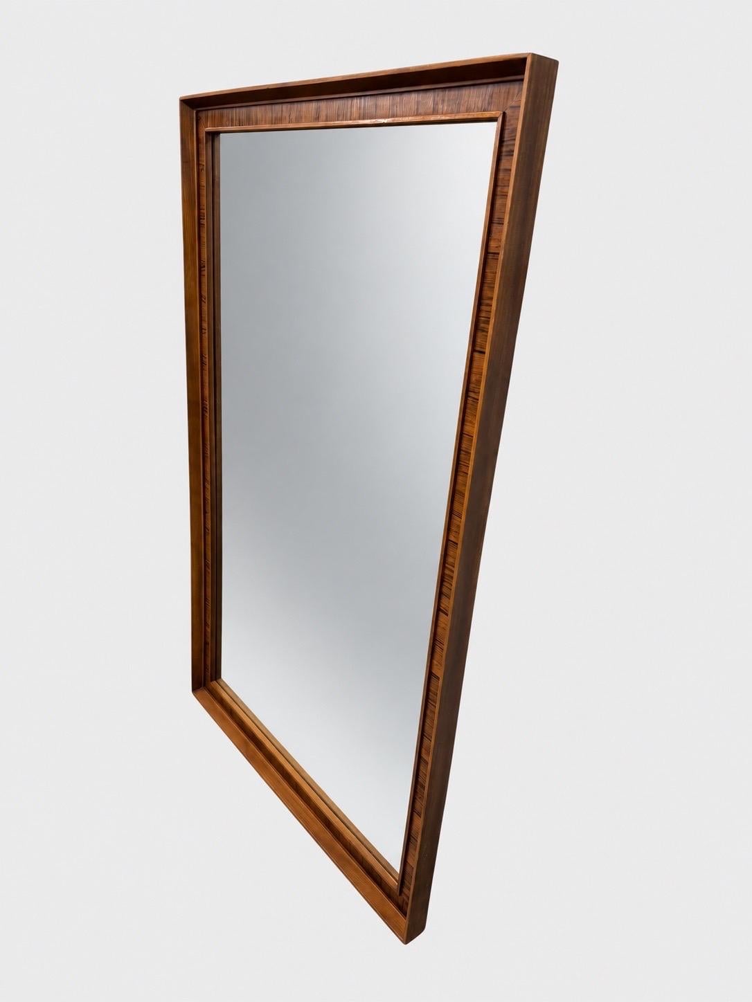 Mid-Century Modern Kent Coffey Perspecta Walnut & Rosewood Wall Mirror - Image 3